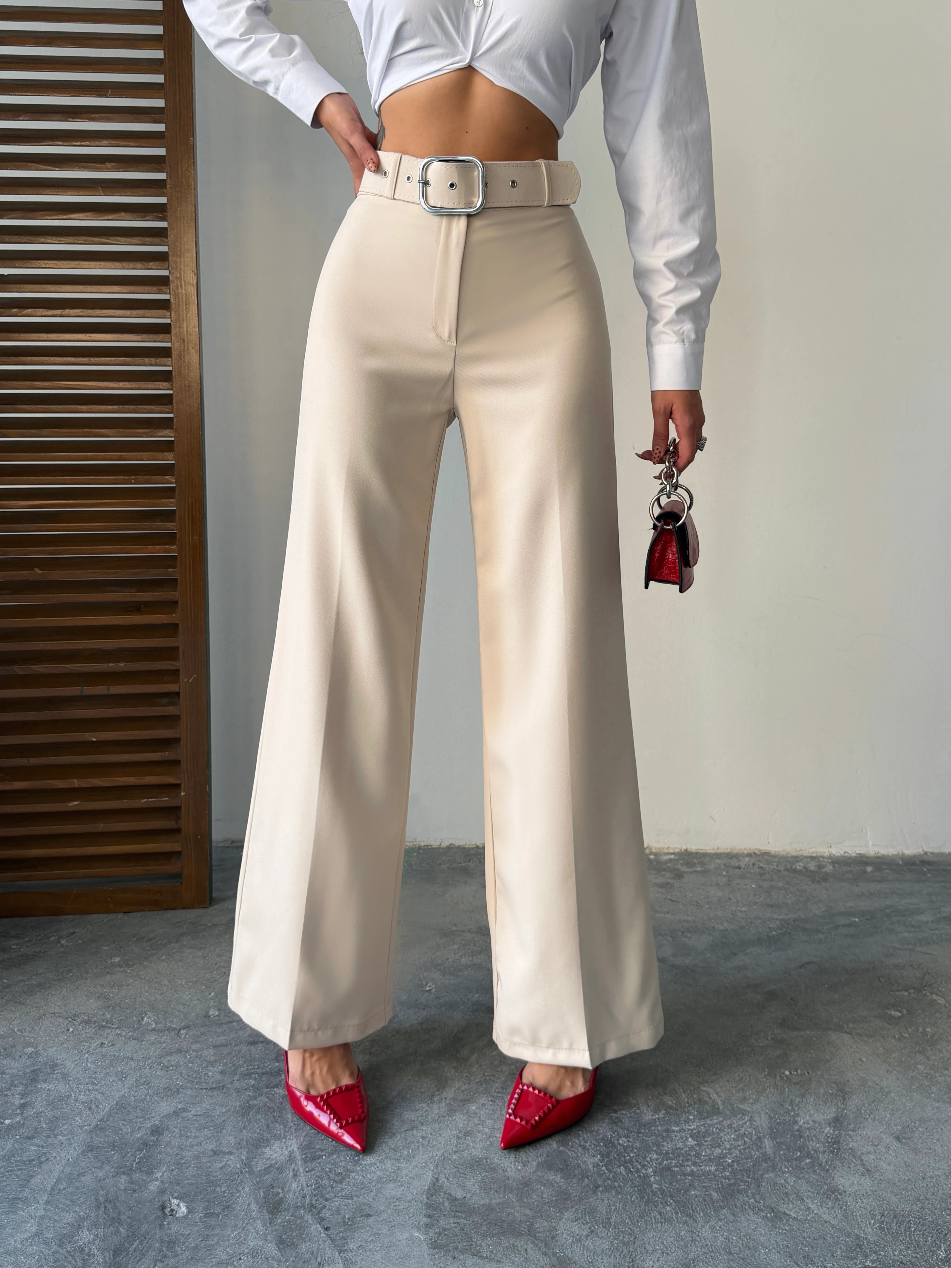 Kemerli Palazzo Pantolon 