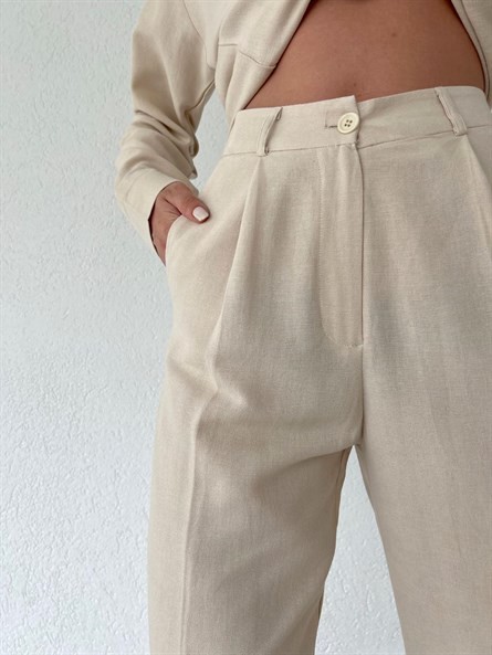 Valeria Keten Palazzo Pantolon Bej
