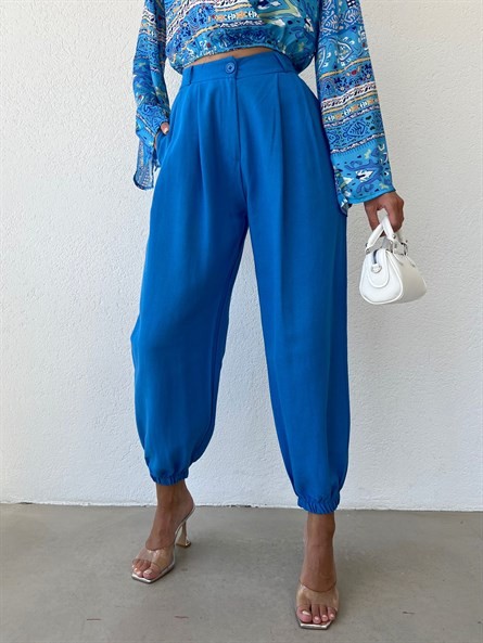 Keten Jogger Pantolon Mavi