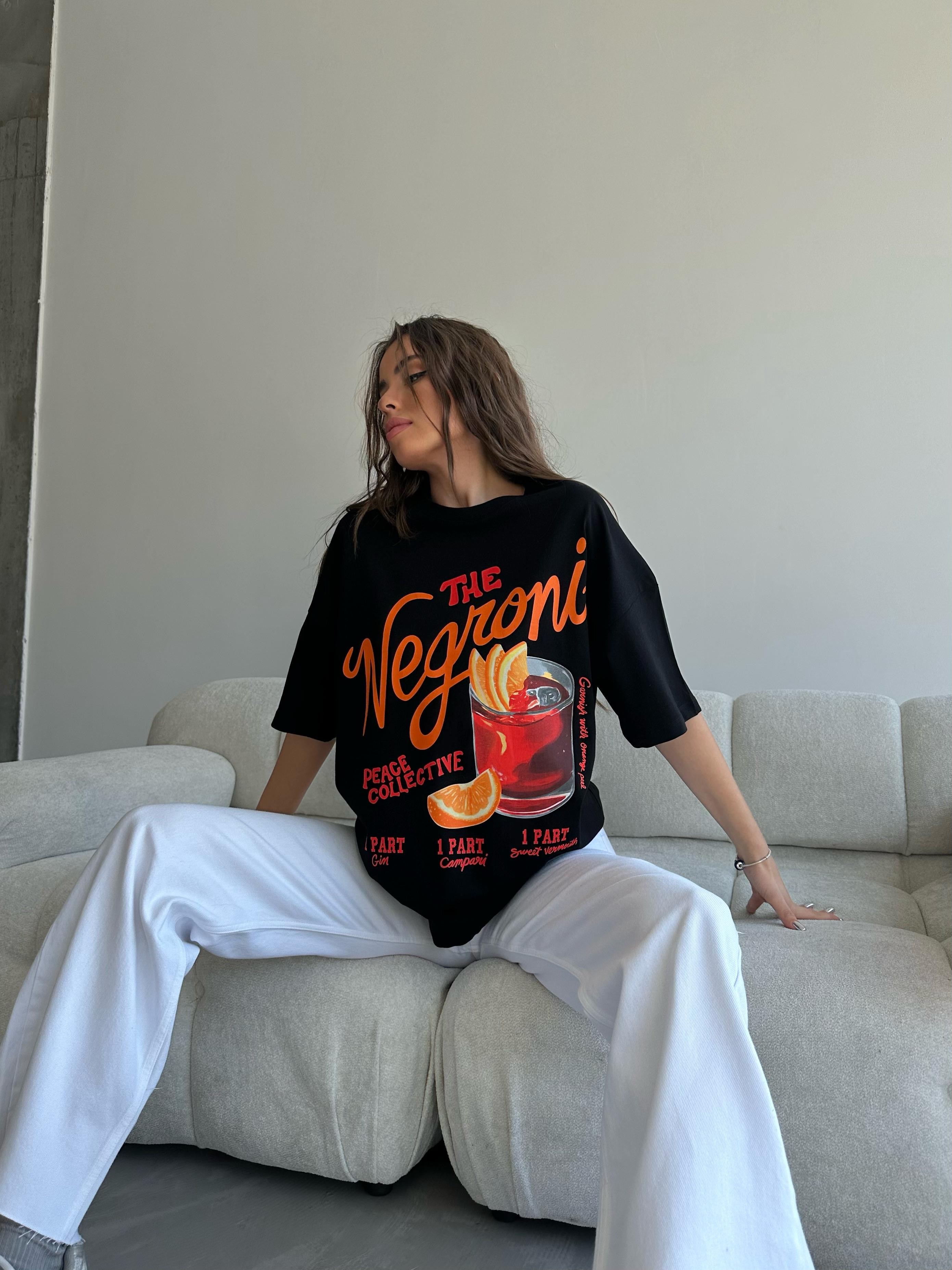 Negroni Baskılı Tshirt Siyah