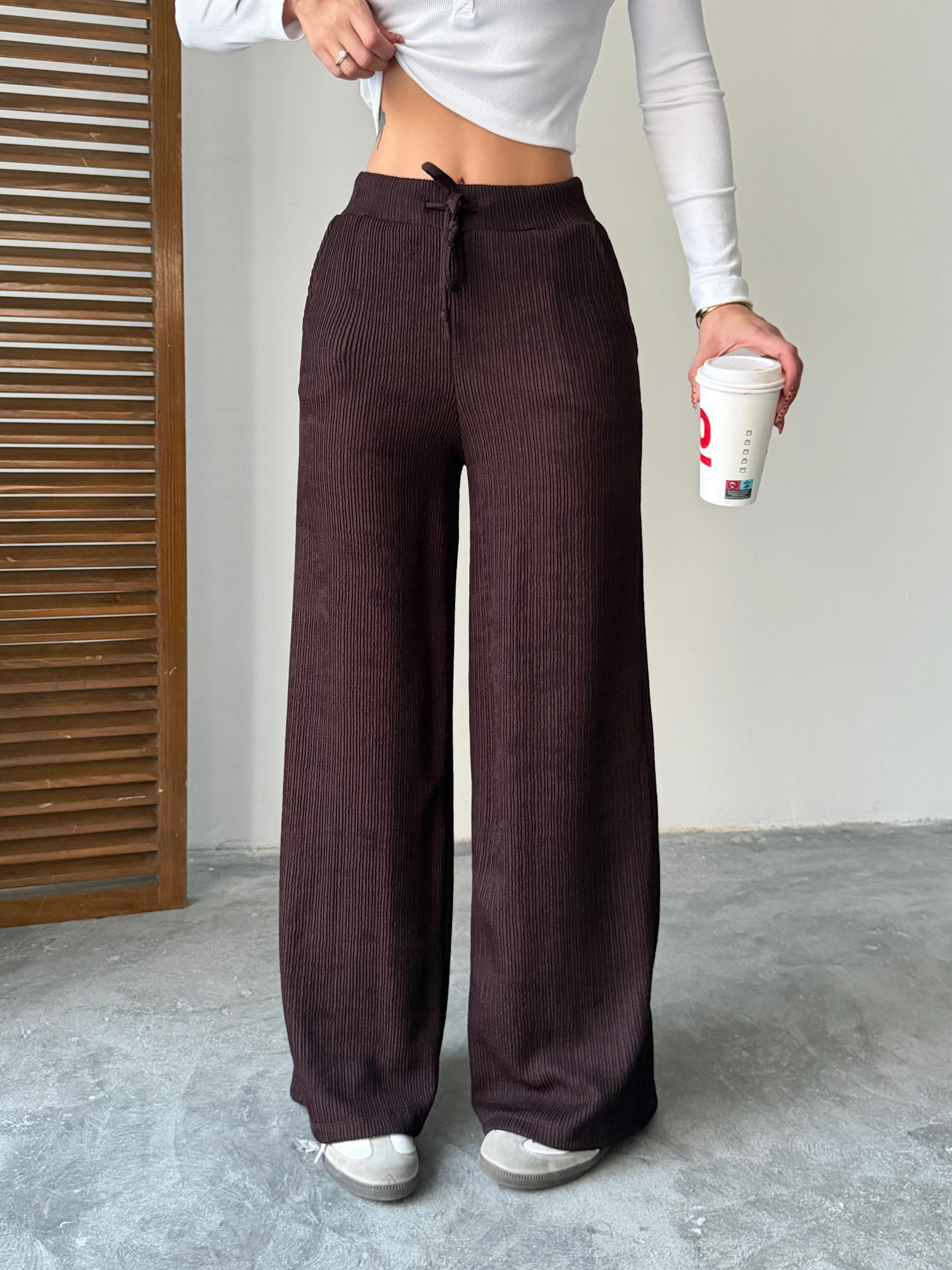 Bel Bağcık Fitilli Pantolon