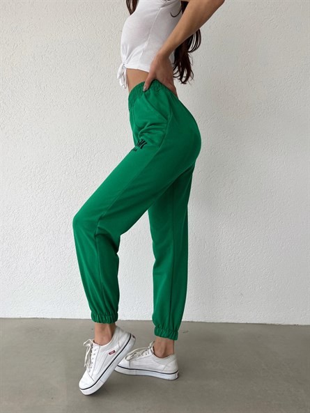 Bel Detay Miami Jogger Eşofman Koyu Yeşil