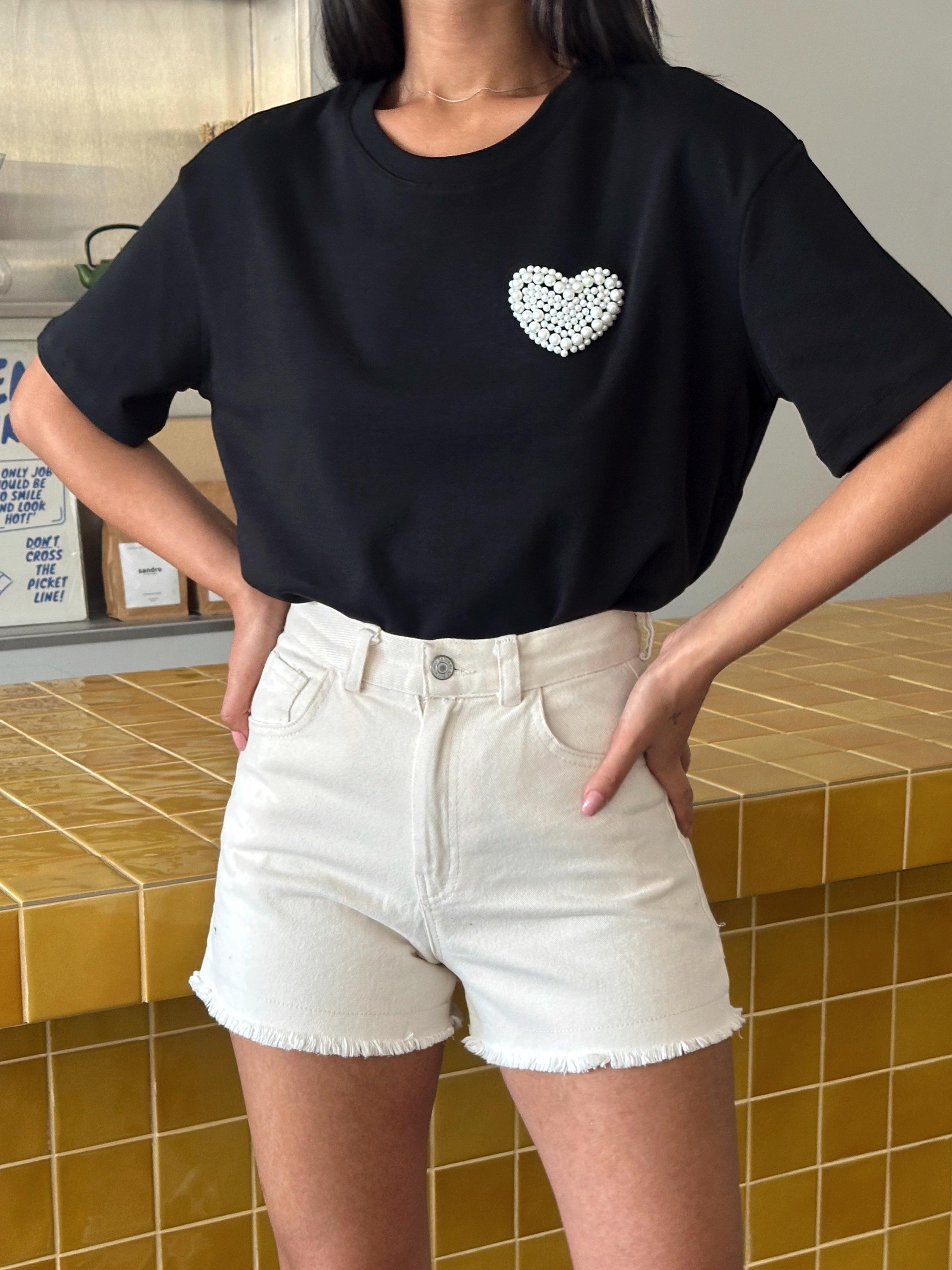 İnci Detay Oversize Basic - Black