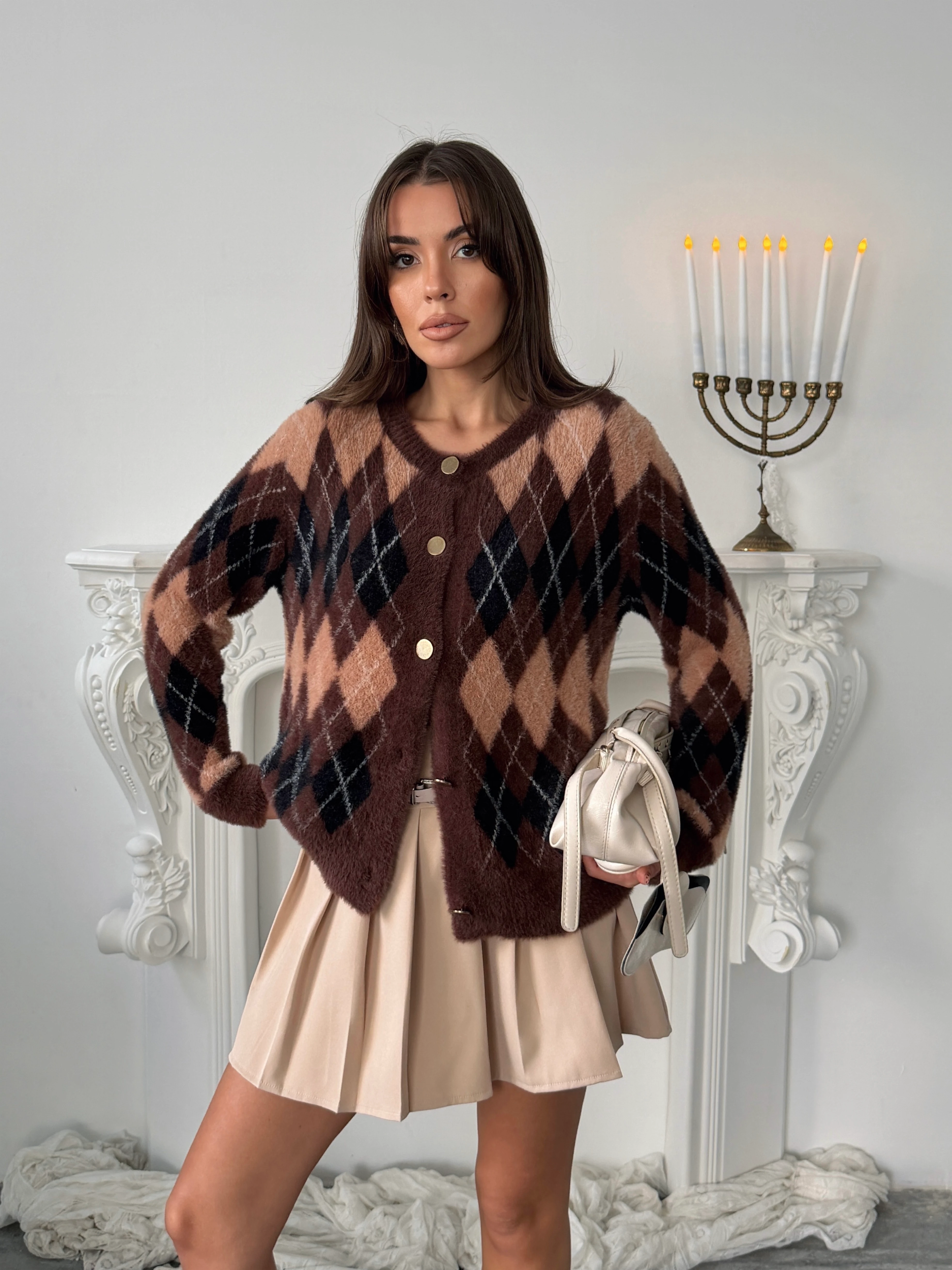 Baklava Desenli Yumoş Hırka