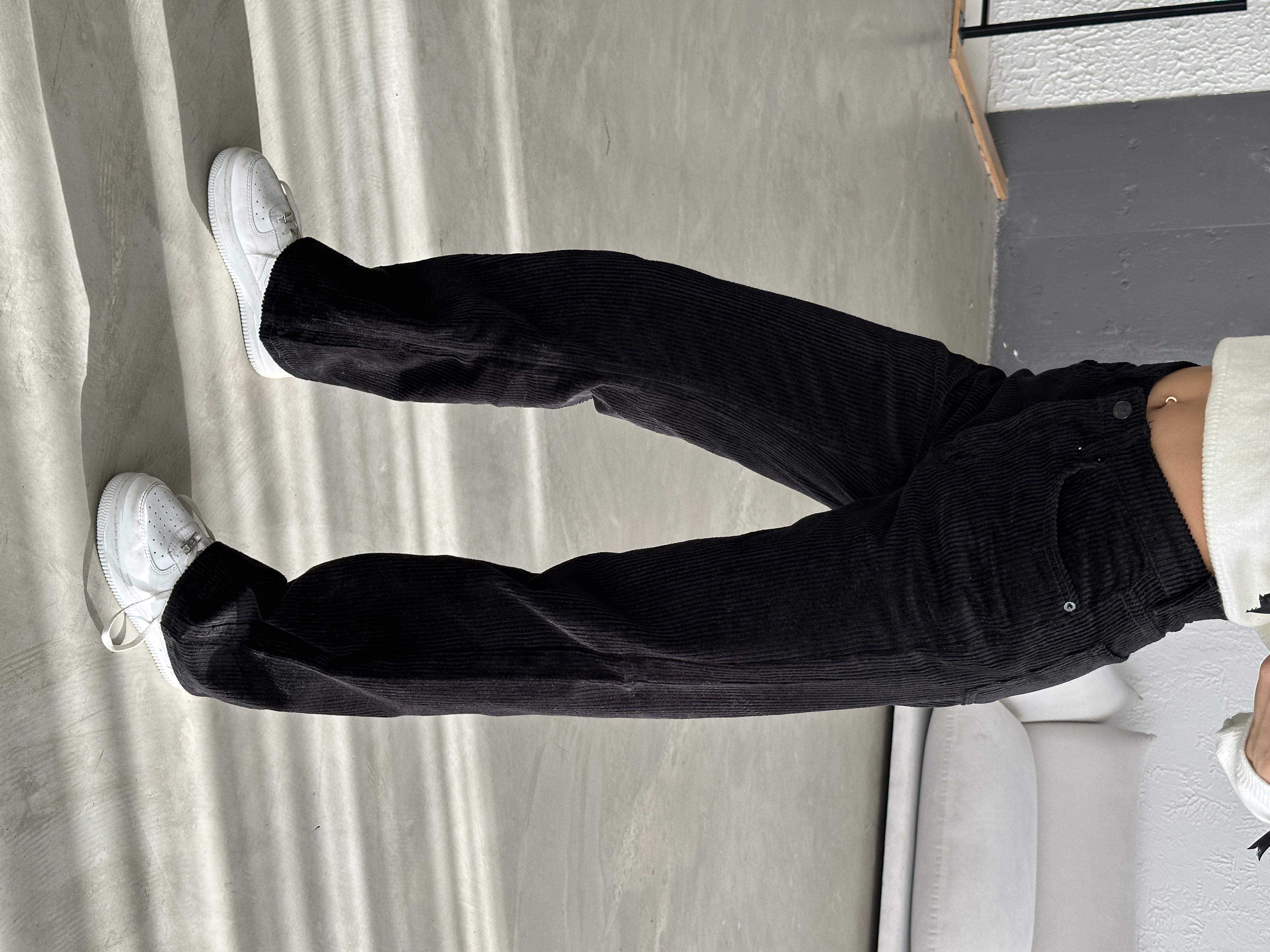 Kadife Palazzo Pantolon Siyah