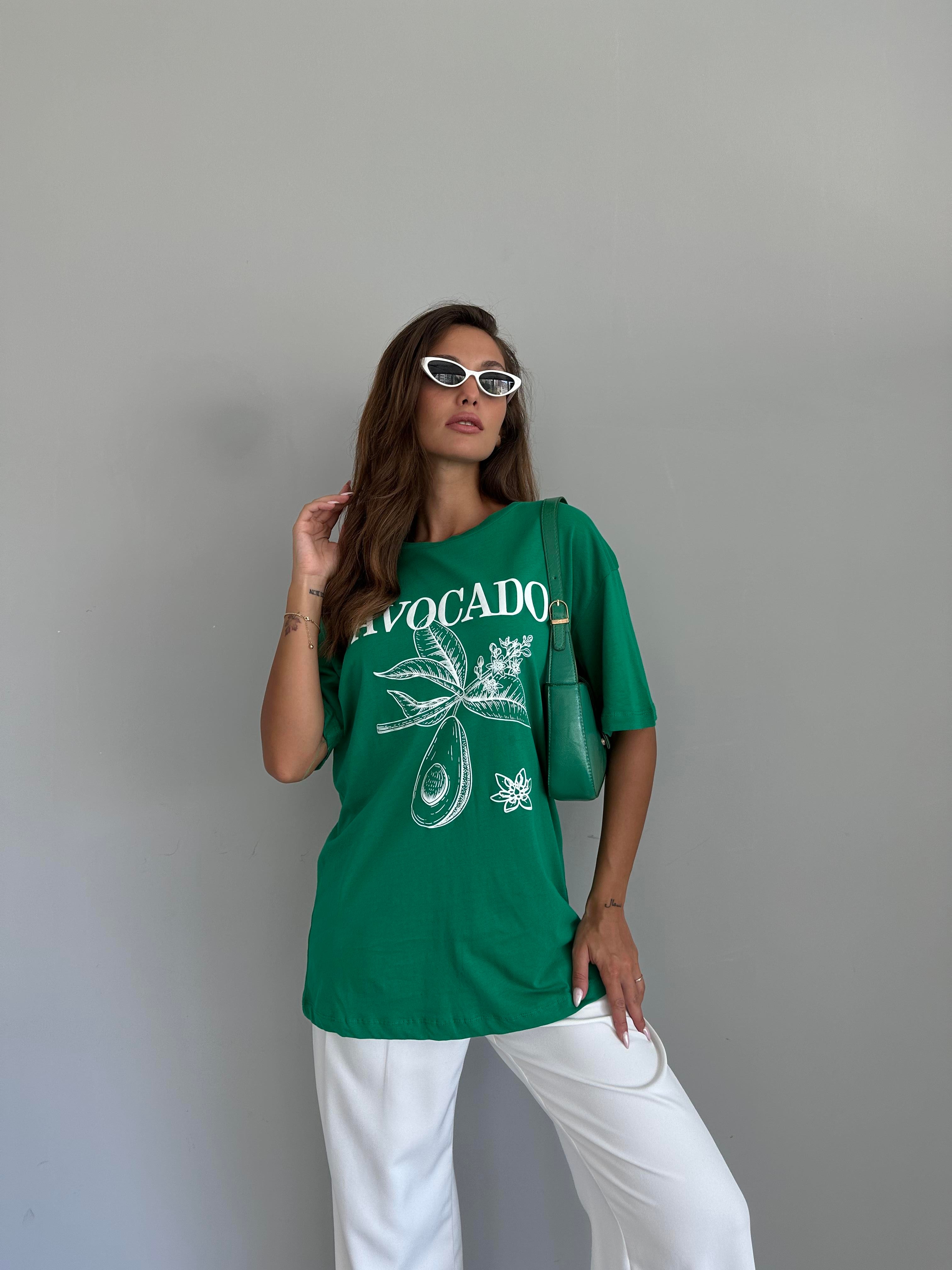 Avocado Oversize Basic Yeşil