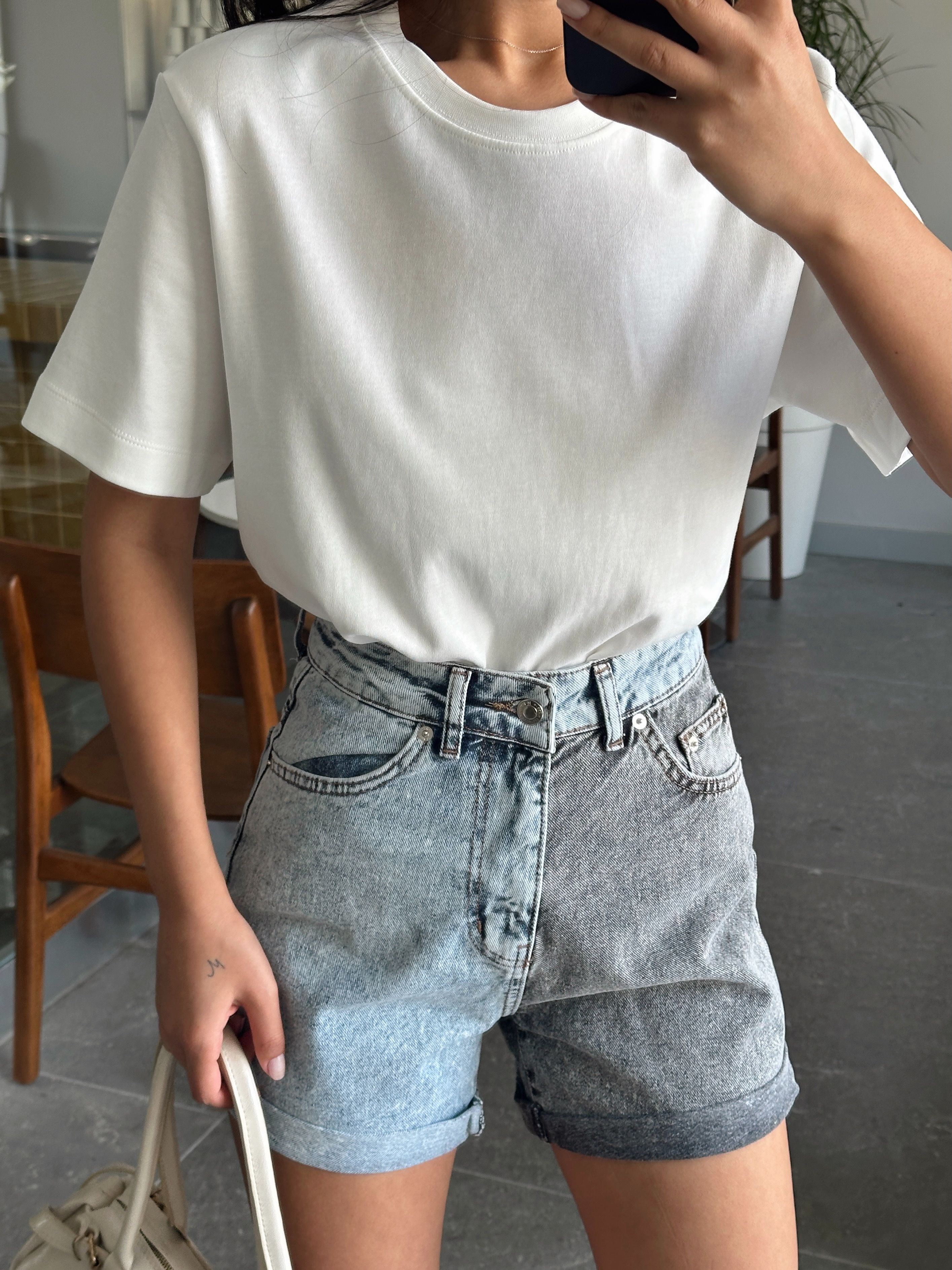 Düz Oversize Basic - Ekru