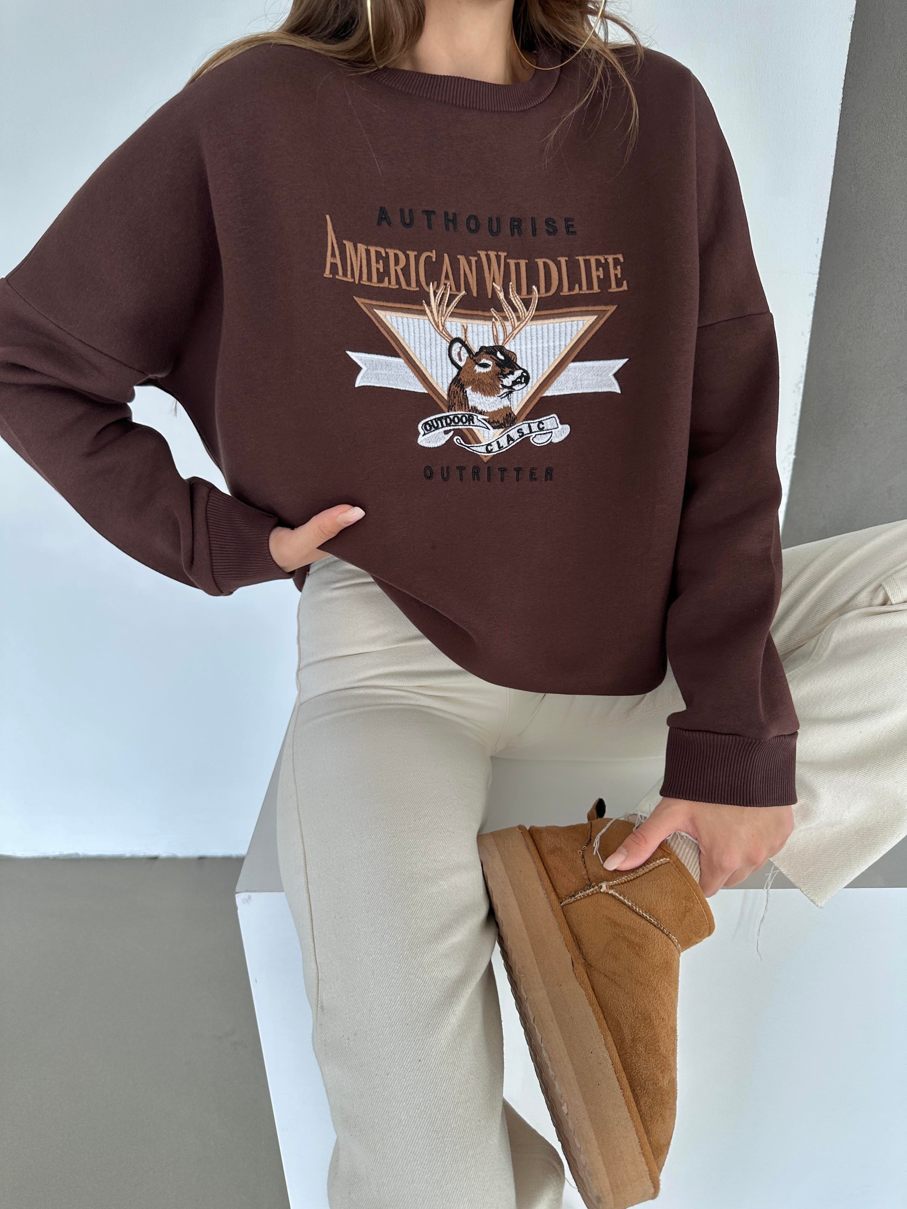 Amerıcan Wılder Sweatshirt Kahverengi