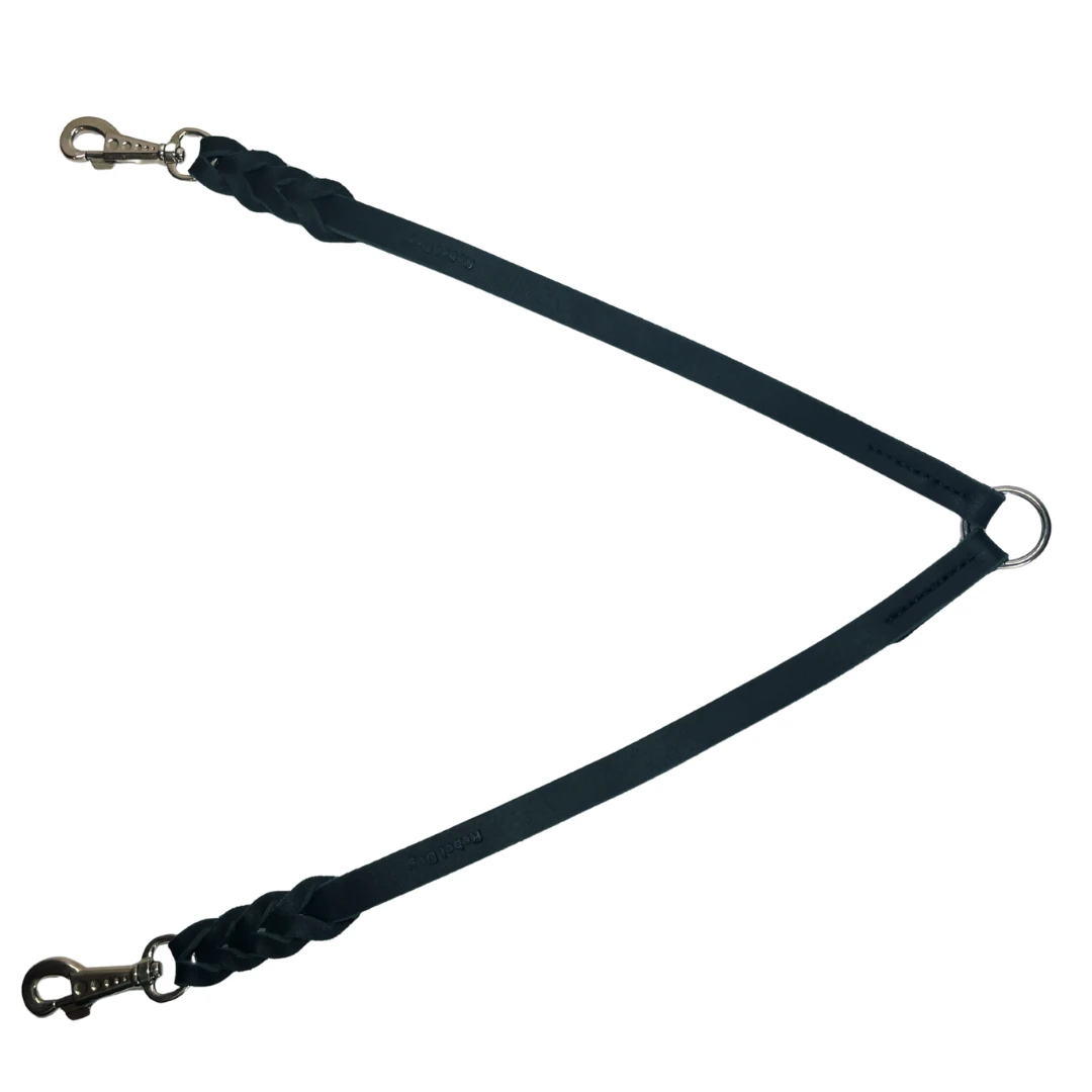 Hakiki Deri İkili Köpek Gezdirme Kayışı