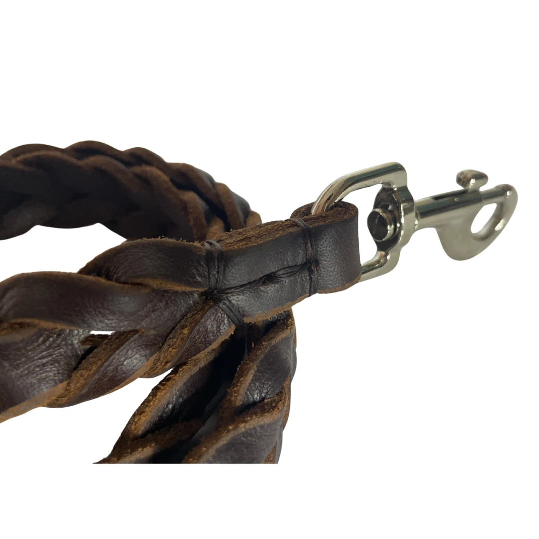 Comodo Hakiki Deri Örgü Köpek Gezdirme Kayışı