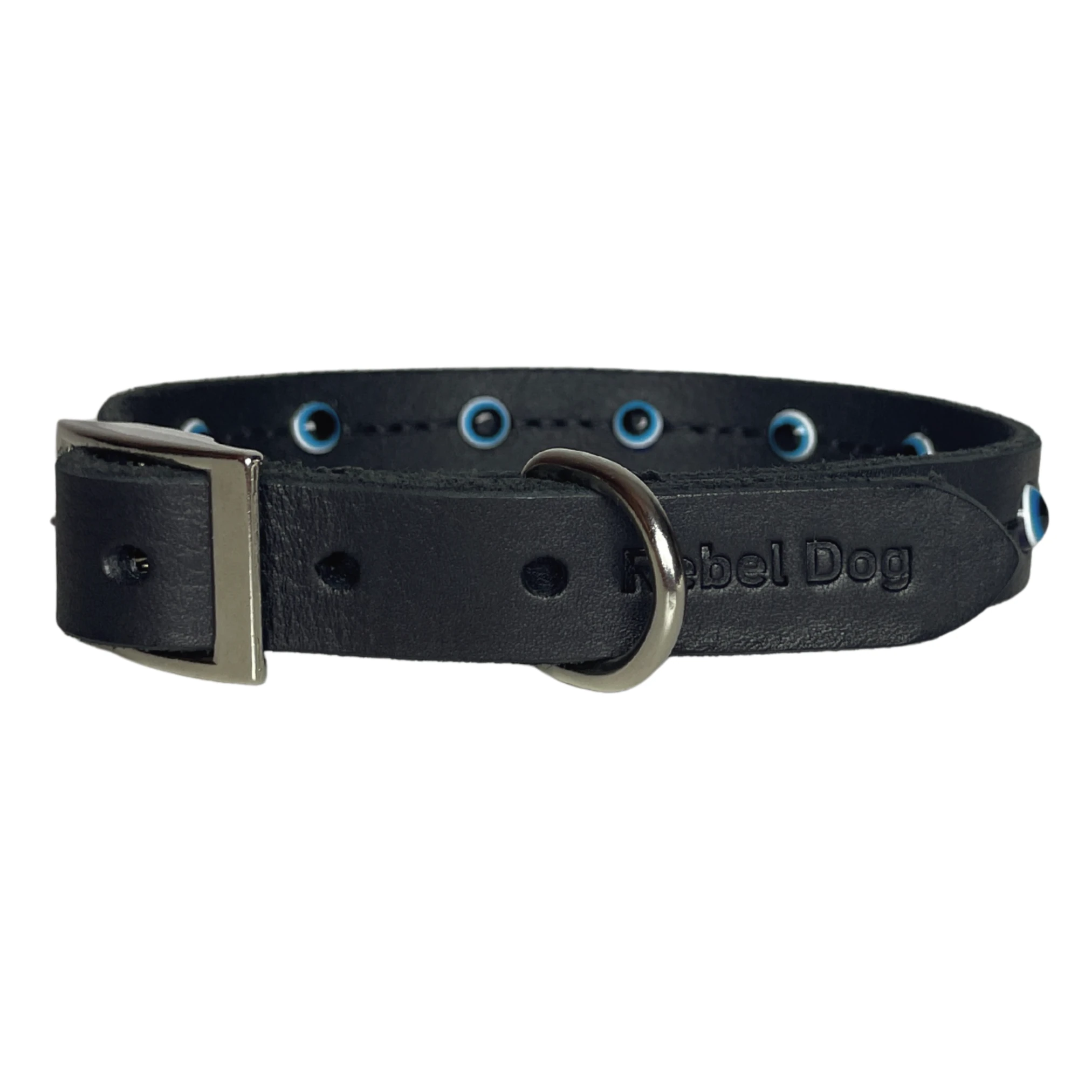 Hakiki Deri Nazar Boncuklu Köpek Tasması