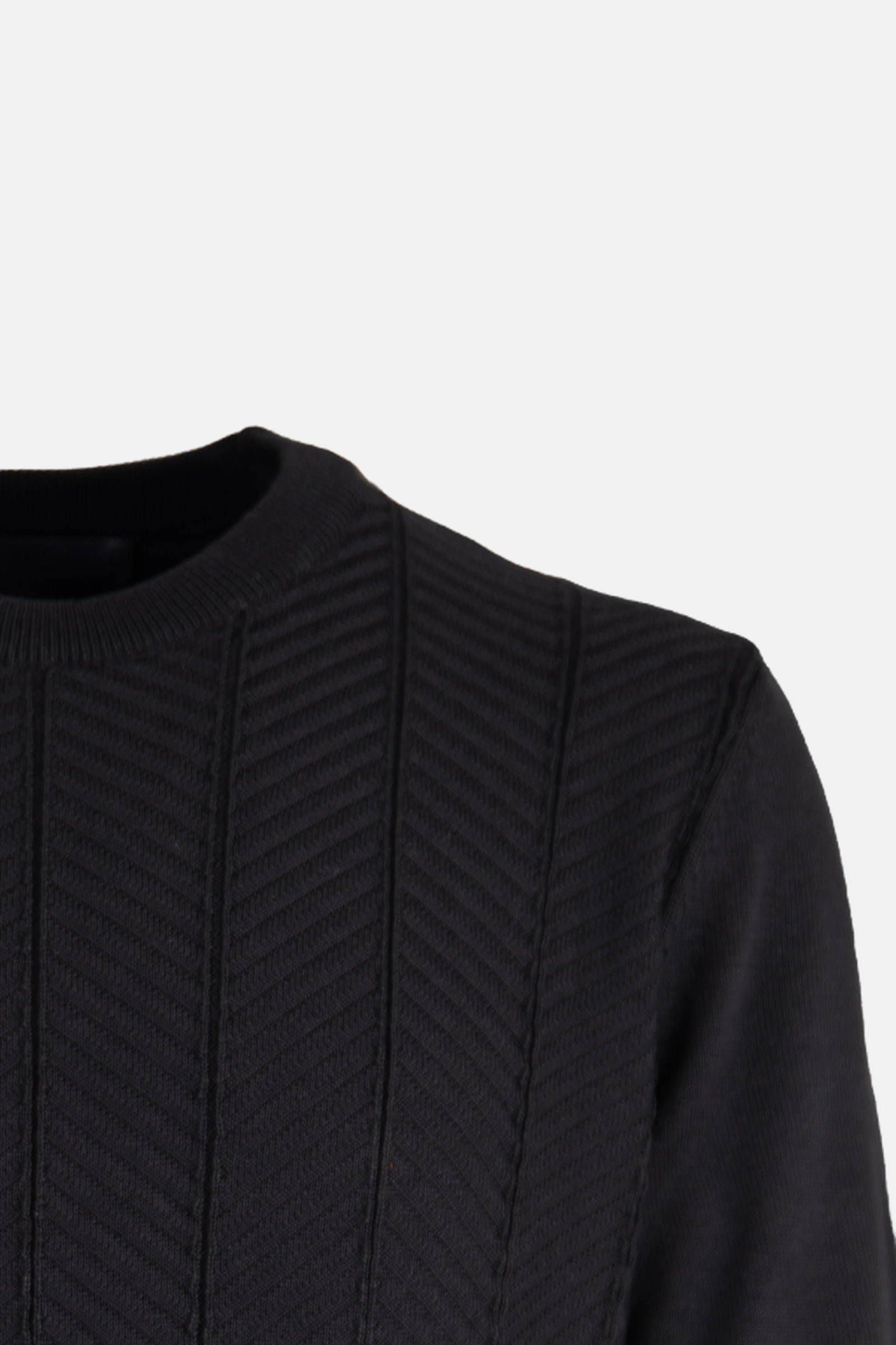 Bisiklet Yaka Triko I Kazak - Siyah