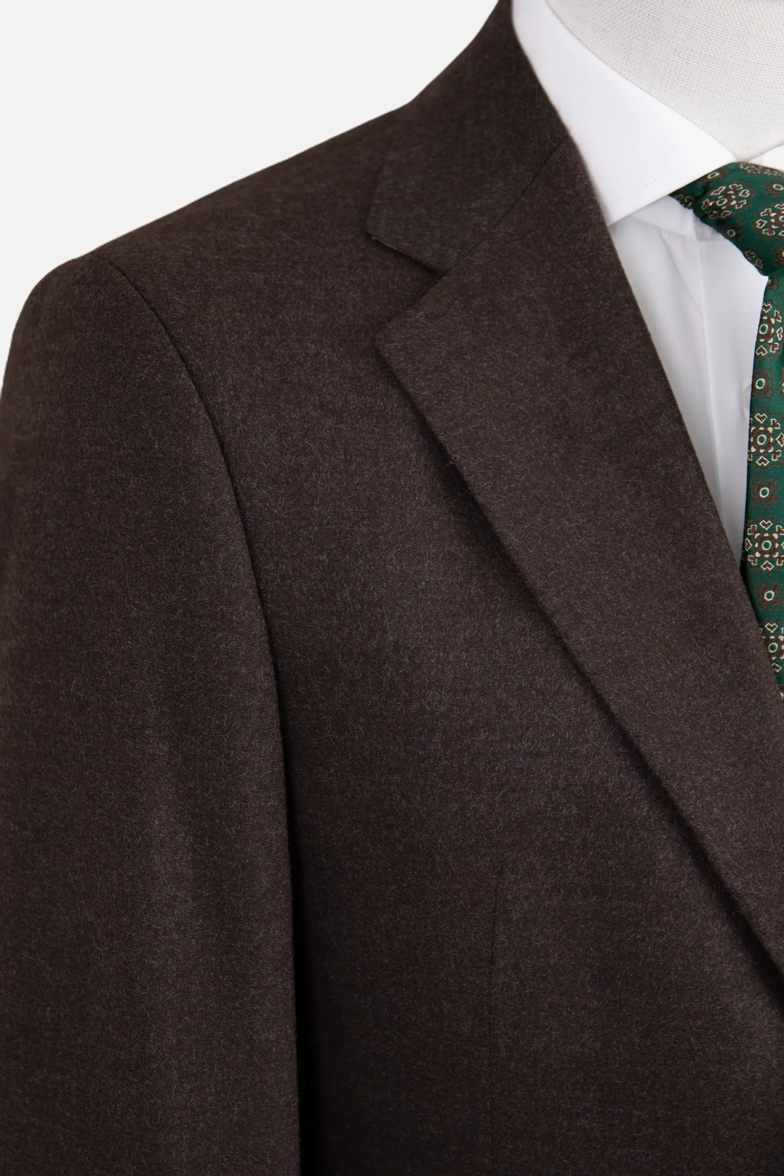 Yün Düz Takım Elbise - Kahverengi