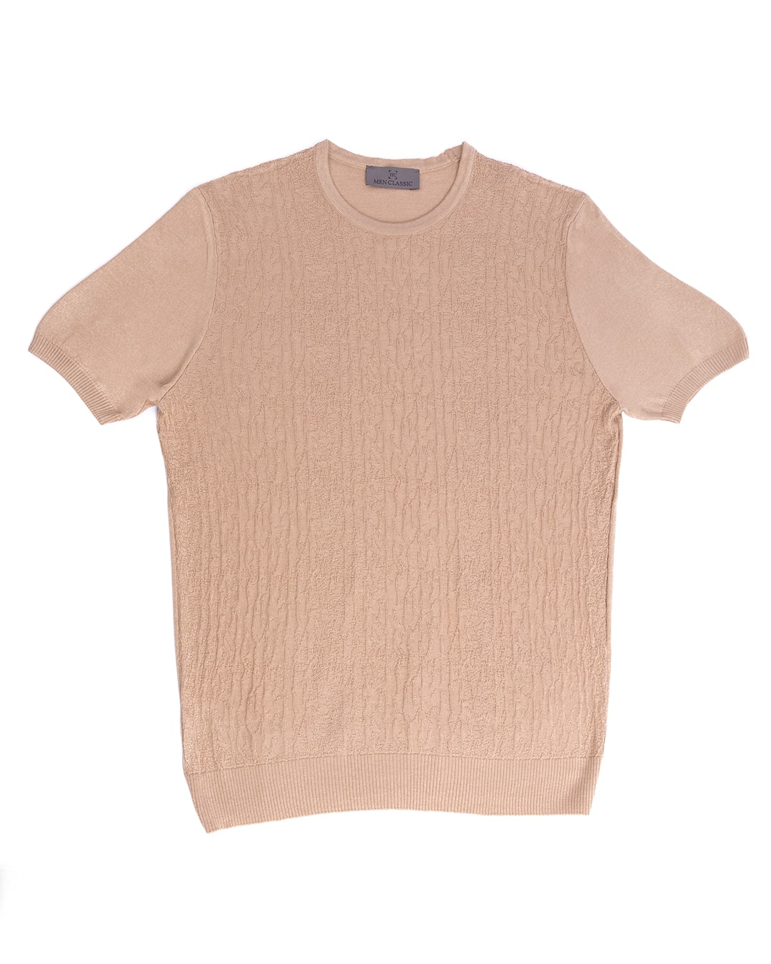 Bisiklet Yaka T-Shirt - Bej