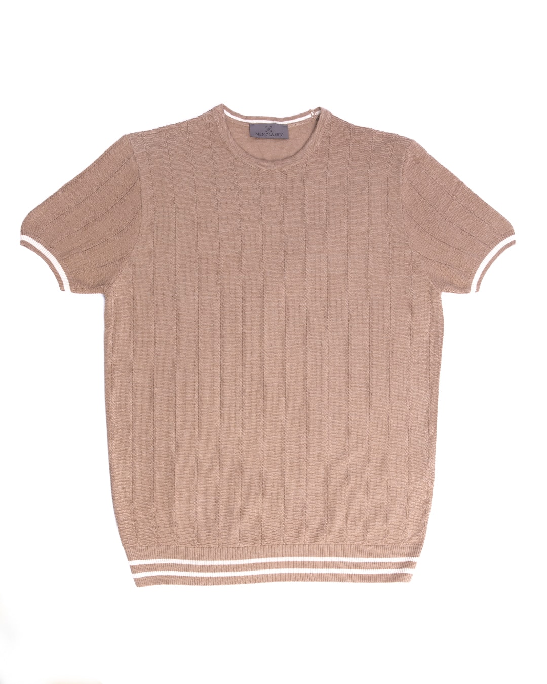 Bisiklet Yaka T-Shirt - vizon