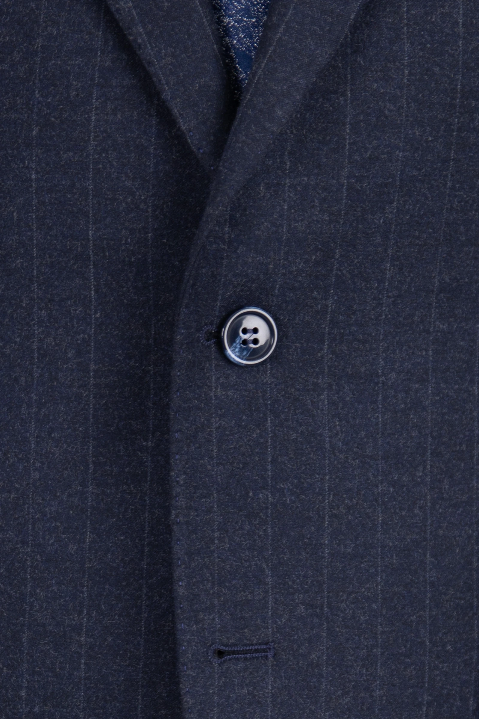 Yün Çizgili Takım Elbise - Lacivert