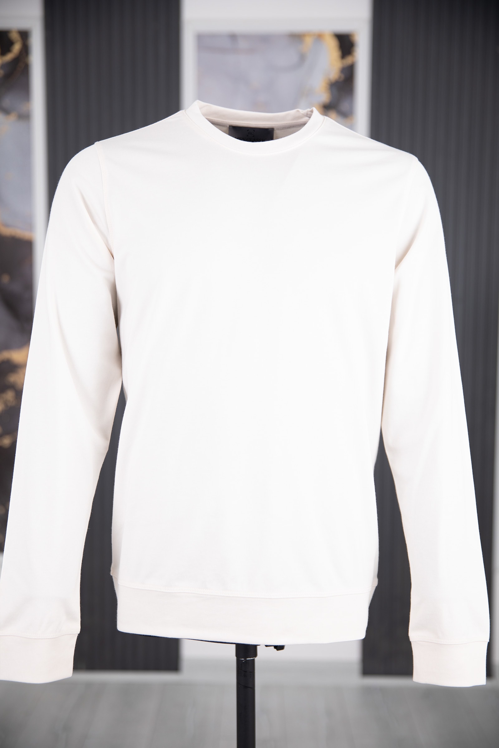 Bisiklet Yaka Sweatshirt - Bej