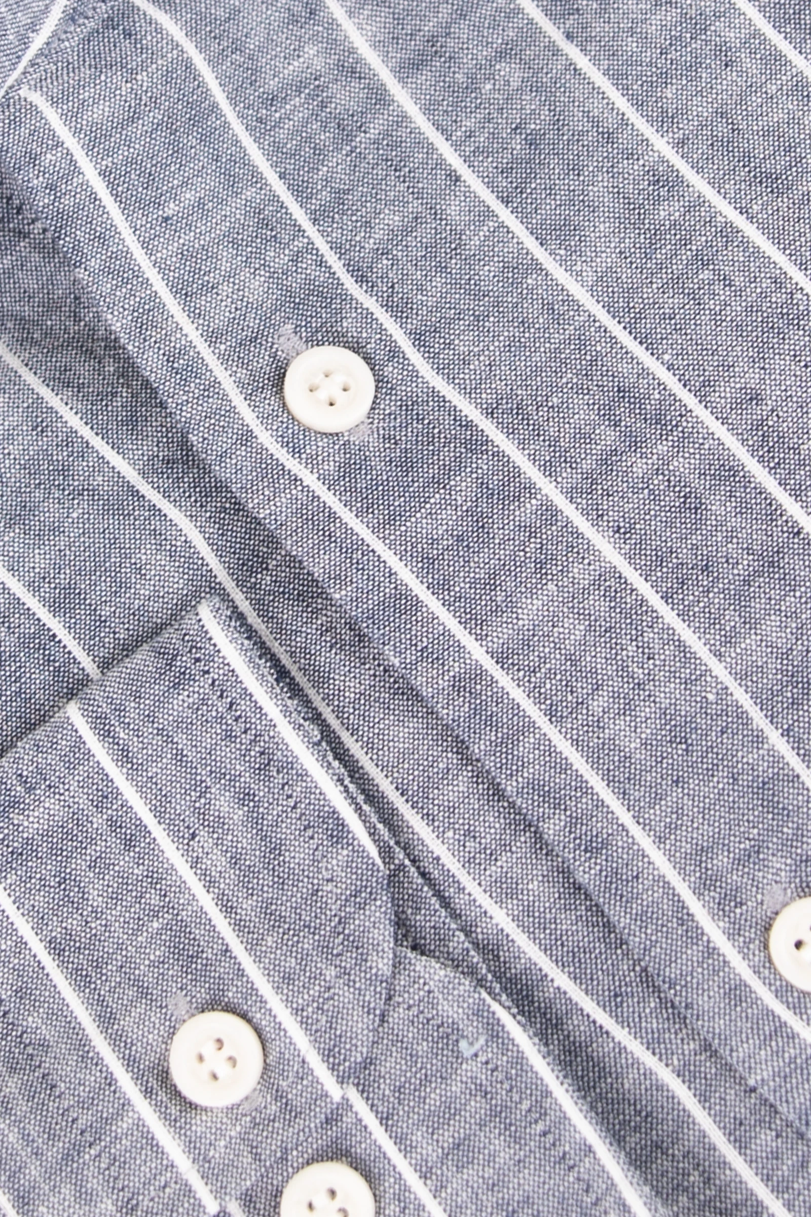 Erkek Çizgili Keten Gömlek - Gri