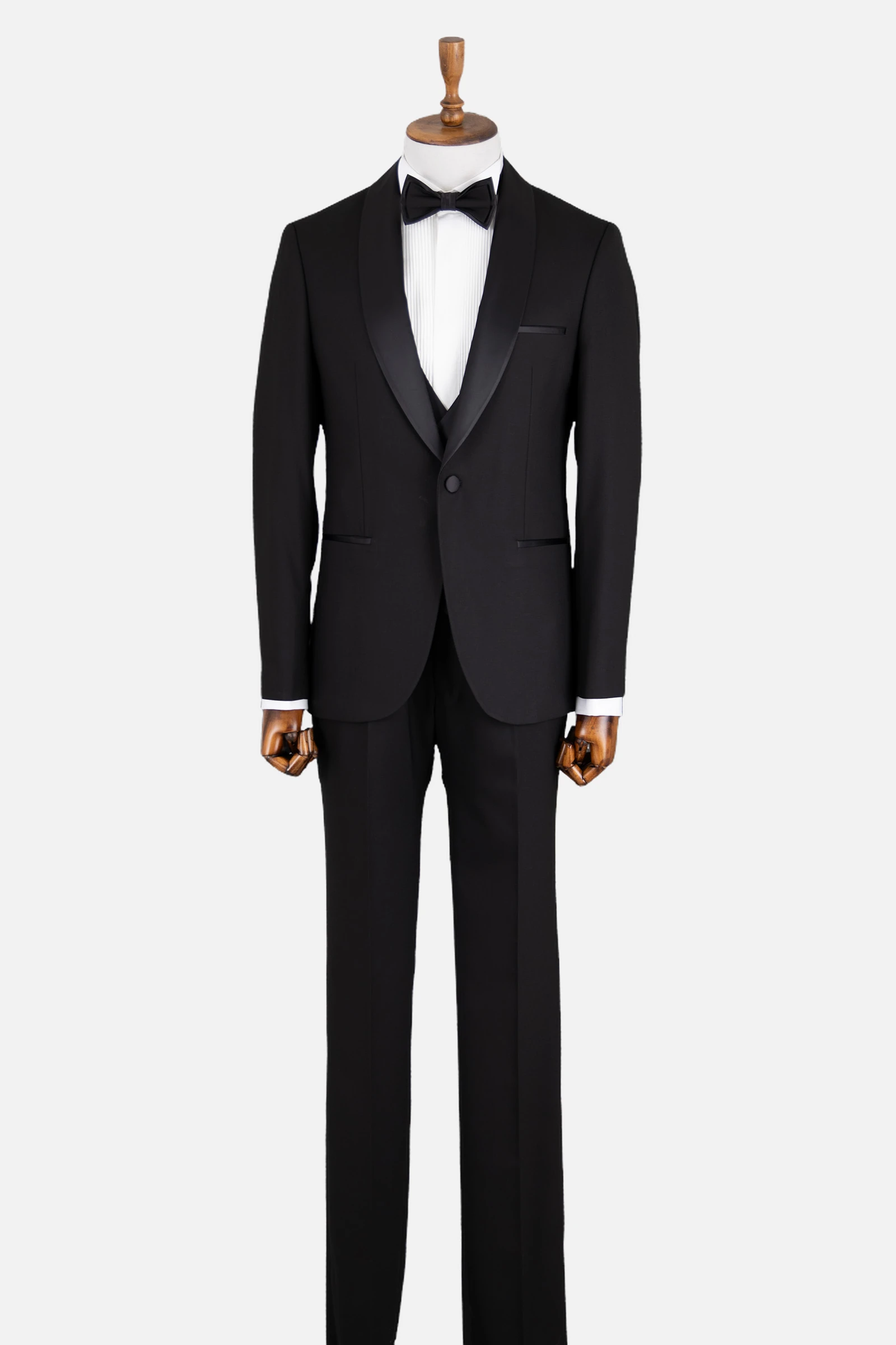 Şal Yaka Puntolu Smokin - Siyah