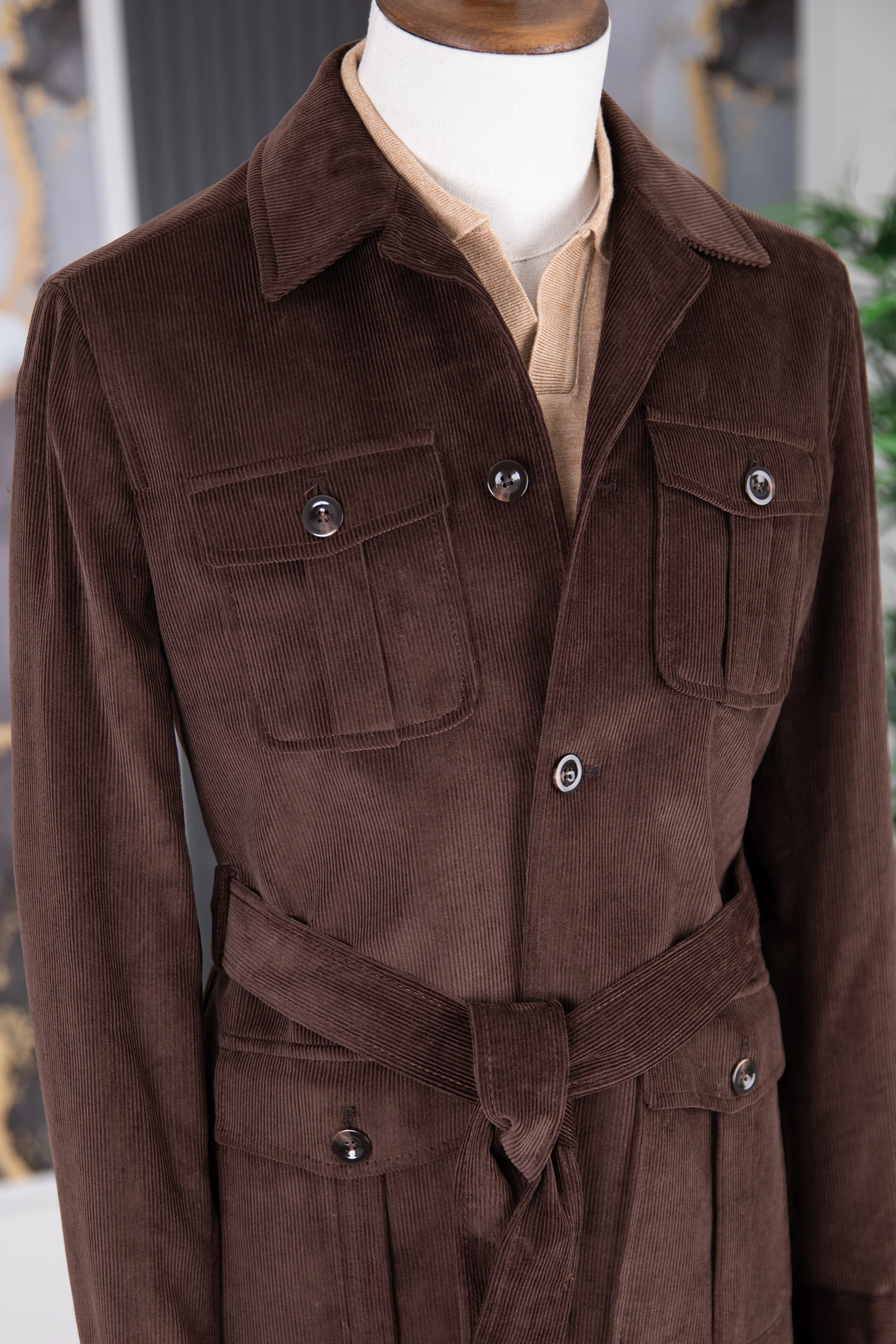 Kadife Kuşaklı Trençkot