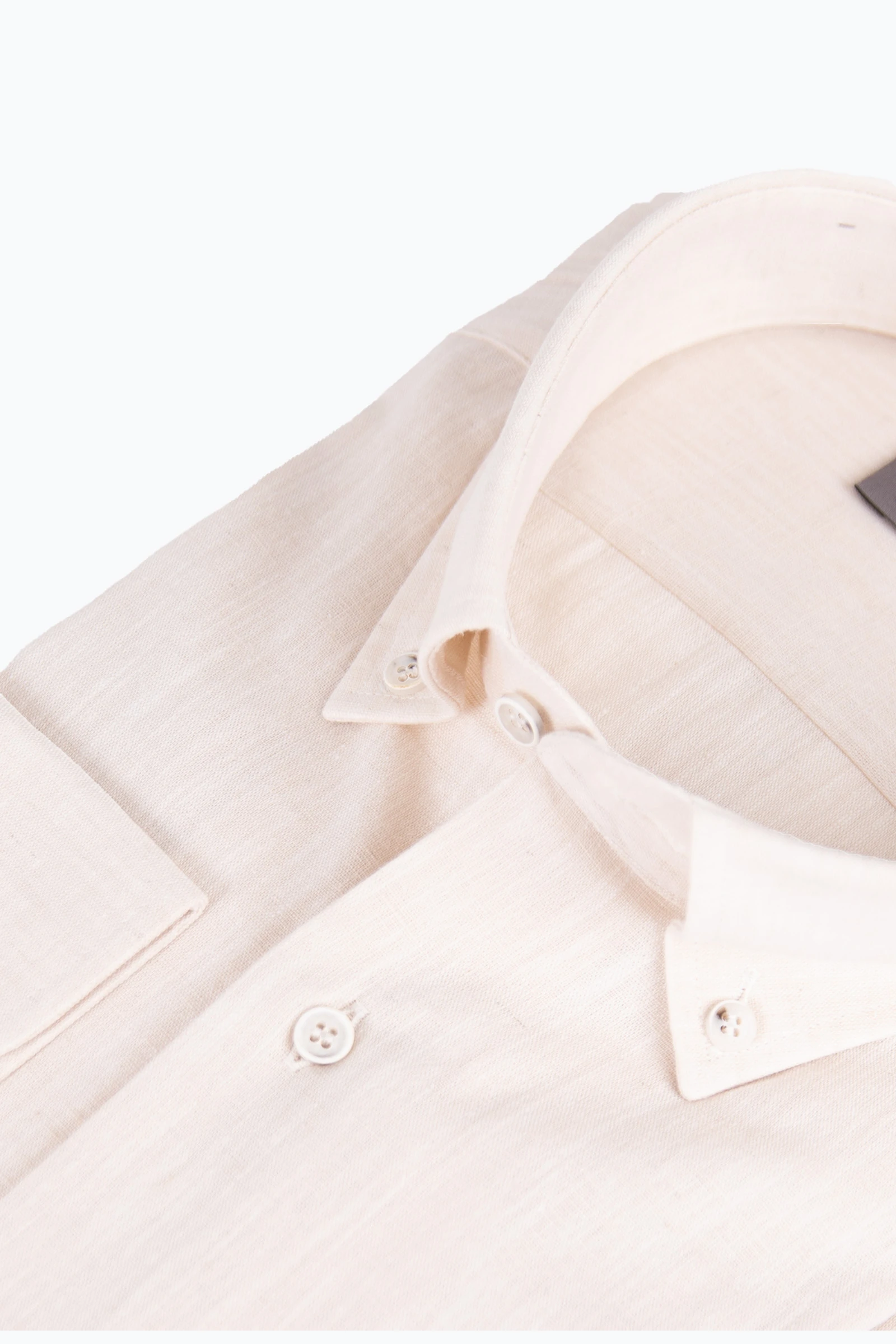 Erkek Keten Gömlek - Bej