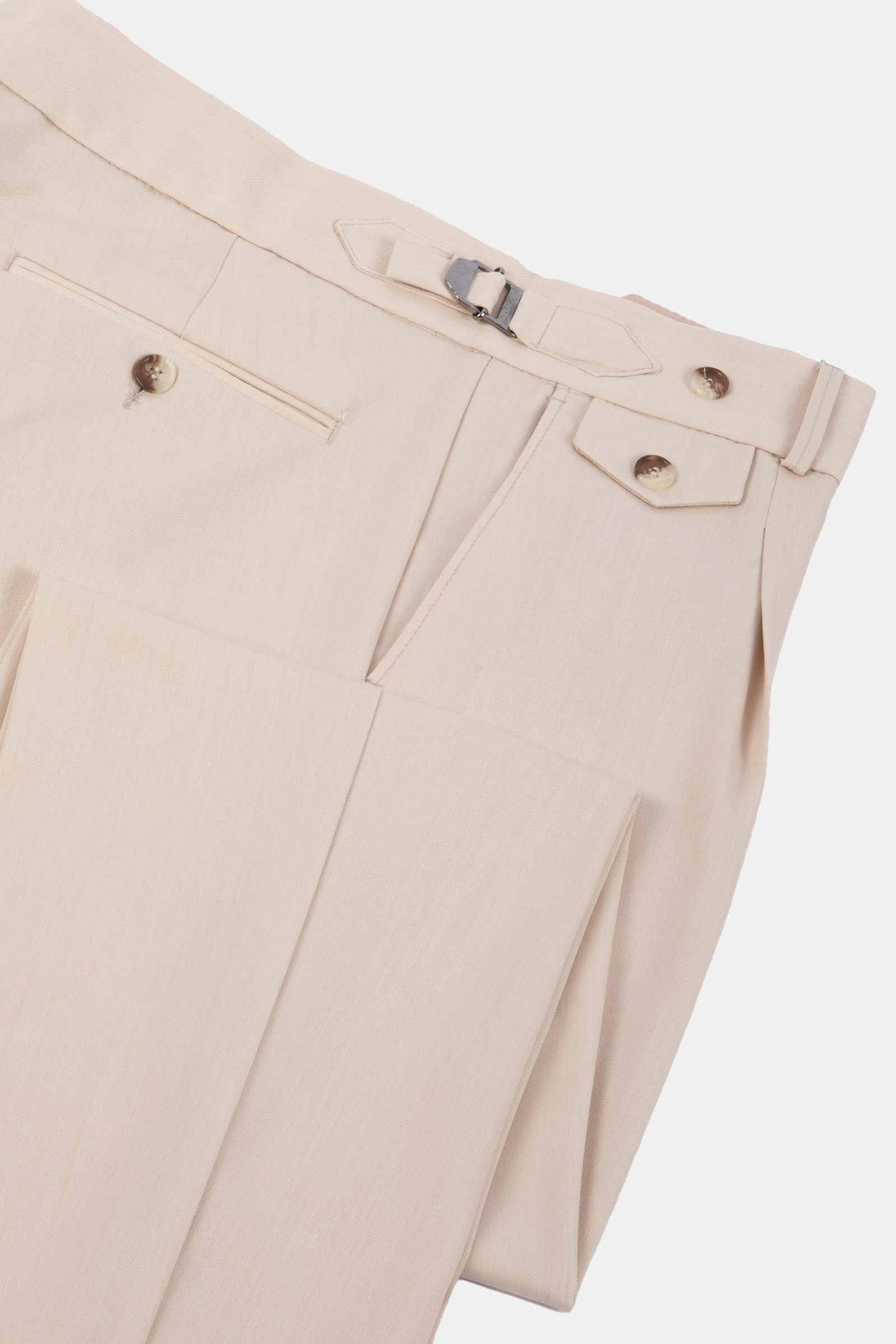 Erkek Tek Pile Tokalı Pantolon - Bej