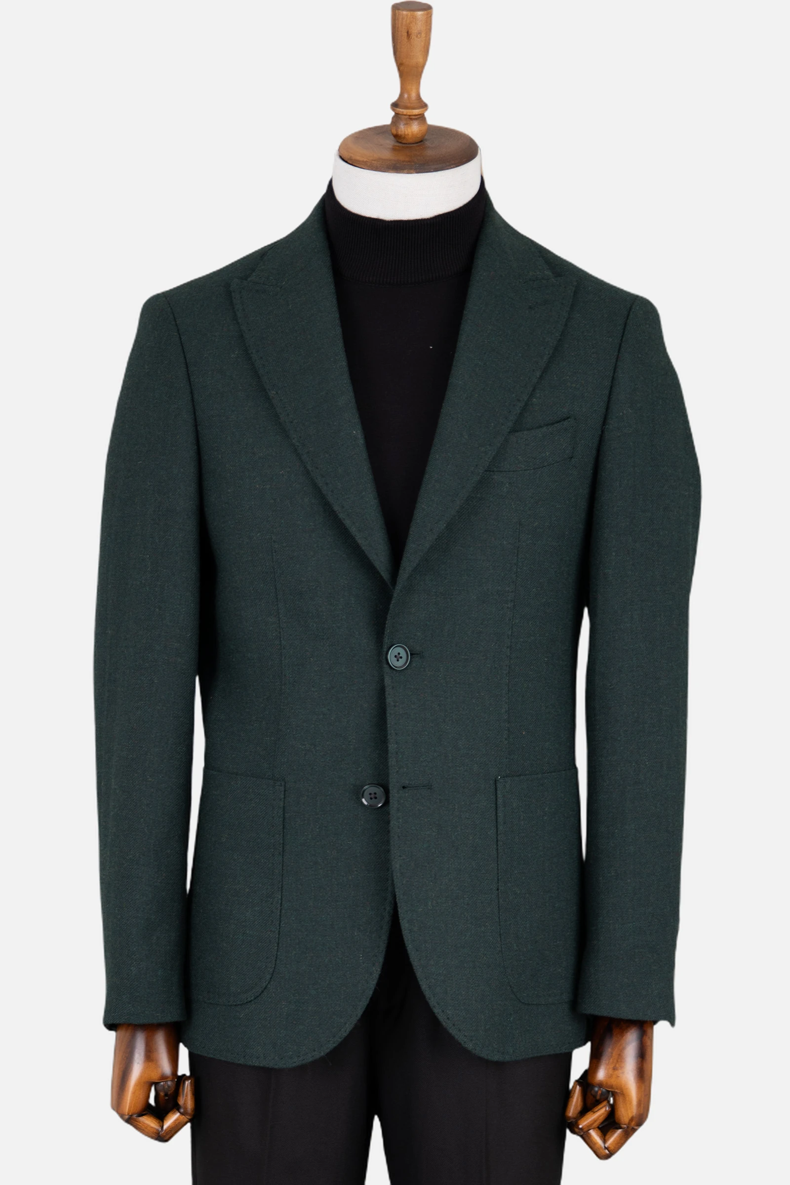 Casual Yün Ceket - Yeşil