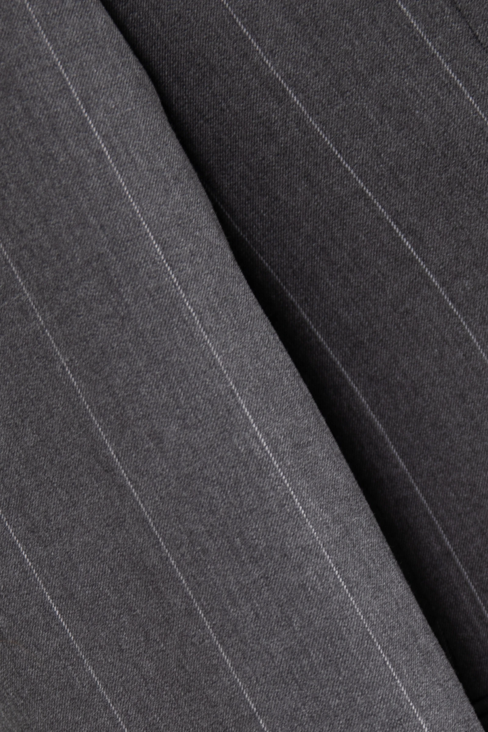 Kruvaze Çizgili Takım Elbise - Gri