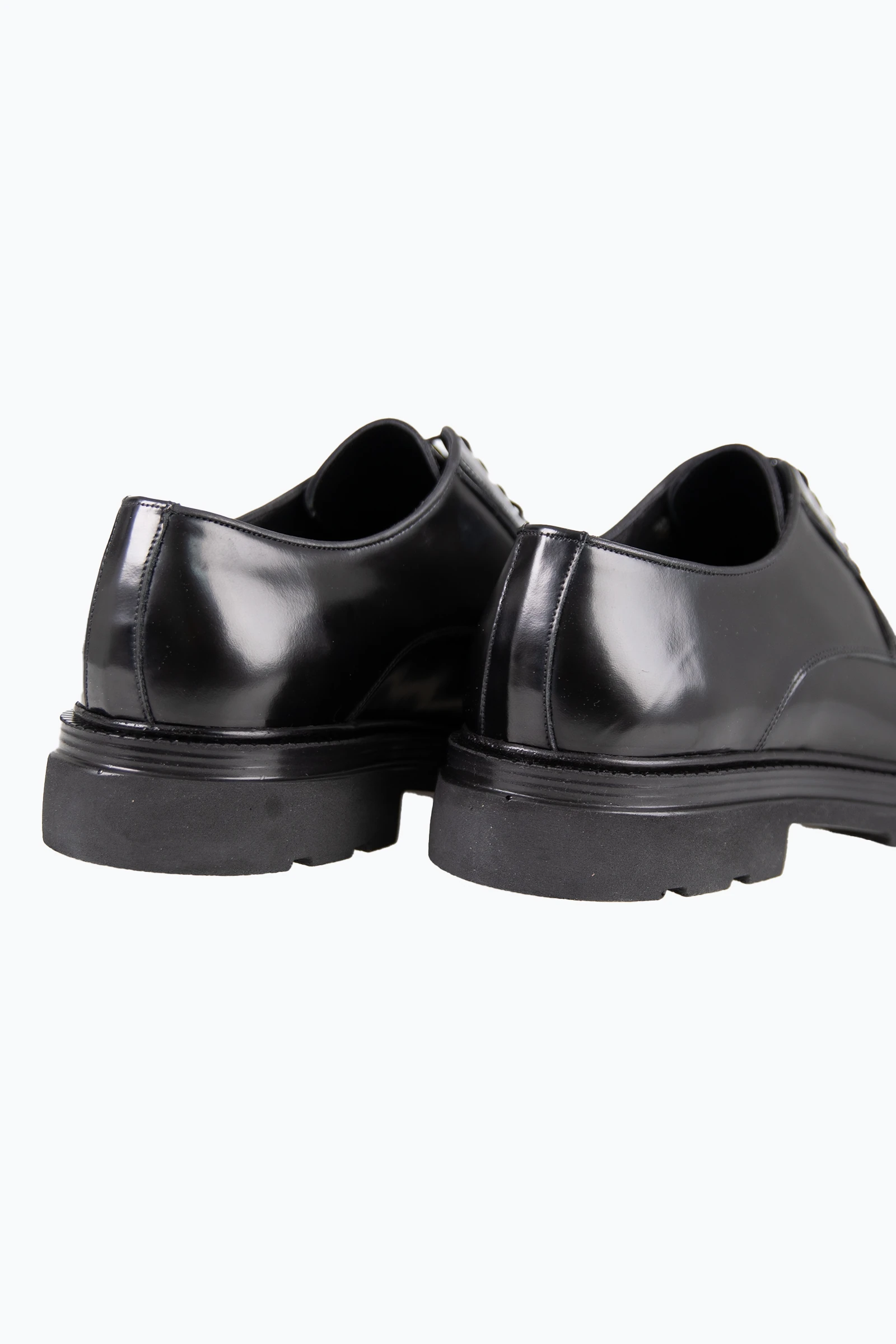 Erkek Bağcıklı Eva Taban Deri Ayakkabı - Siyah Açma