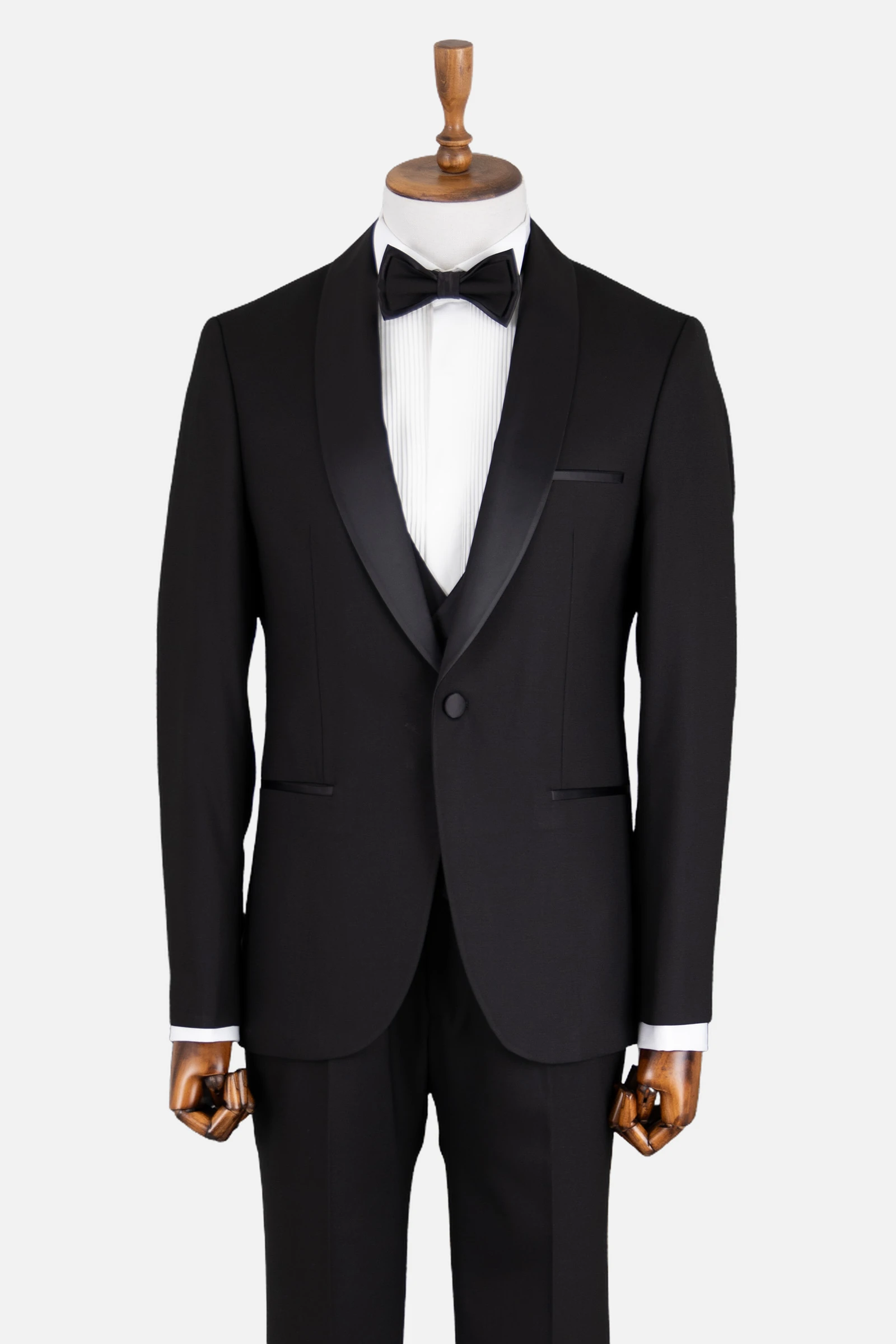 Şal Yaka Puntolu Smokin - Siyah