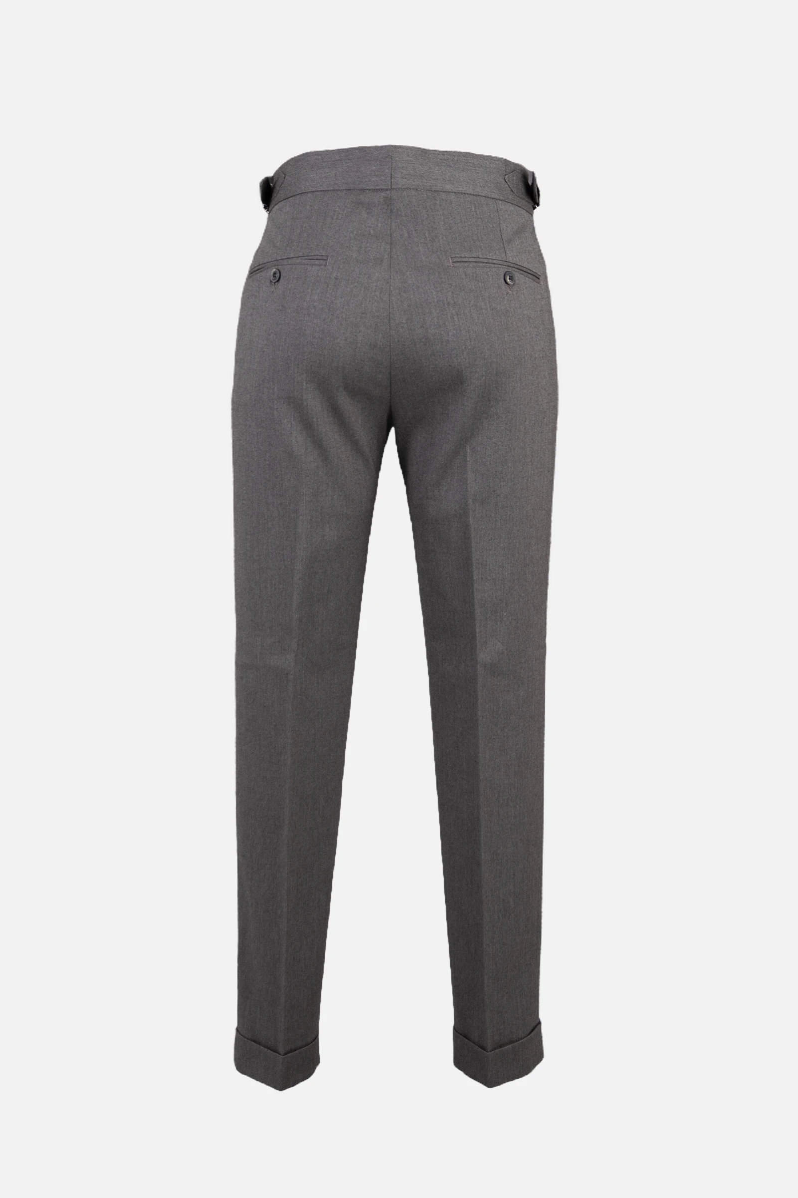 Yüksek Bel Çift Pileli Tokalı Duble Paça Pantolon - Vizon