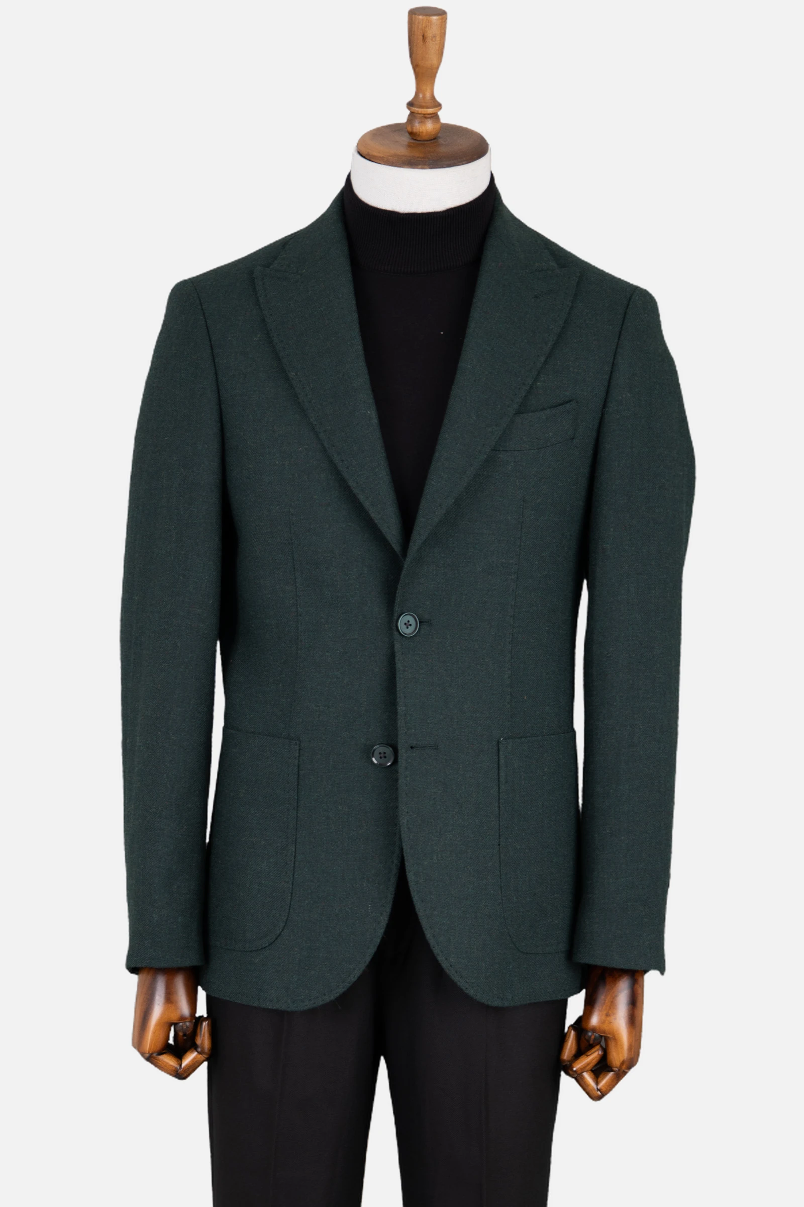 Casual Yün Ceket - Yeşil