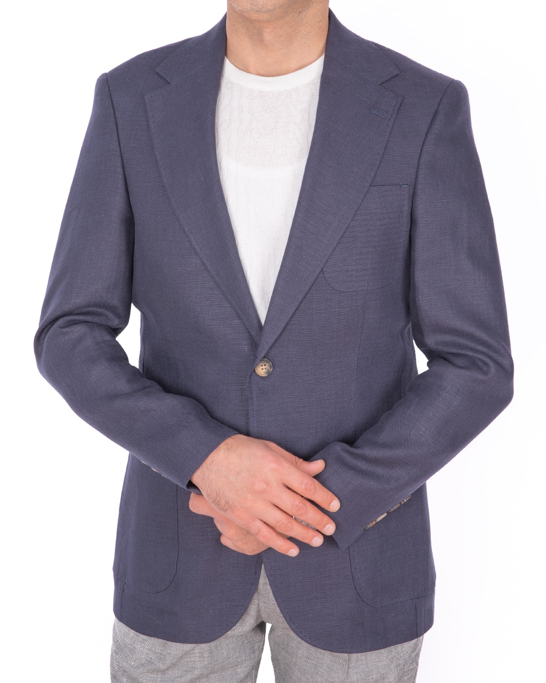 Slim Fit Keten Ceket