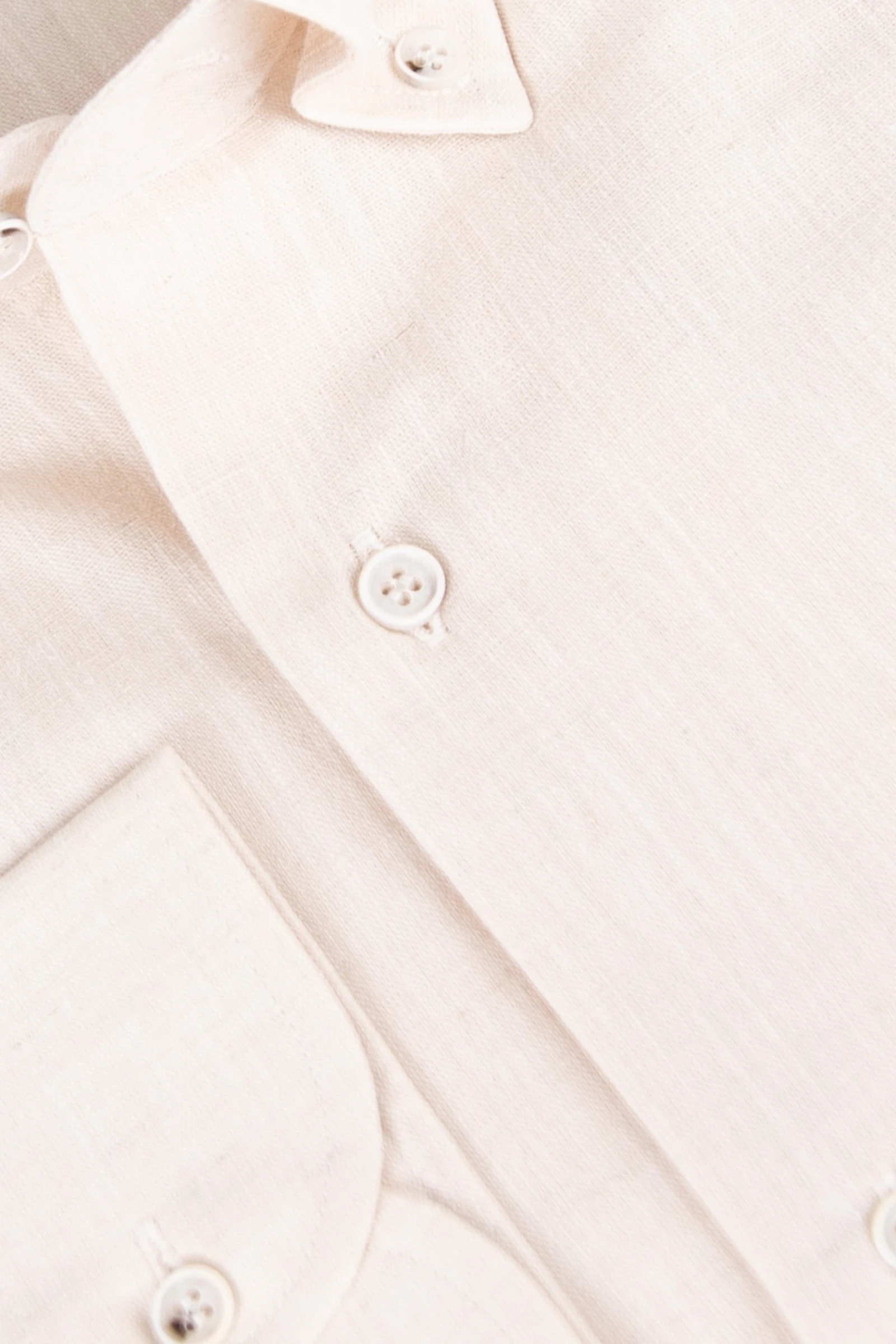 Erkek Keten Gömlek - Bej