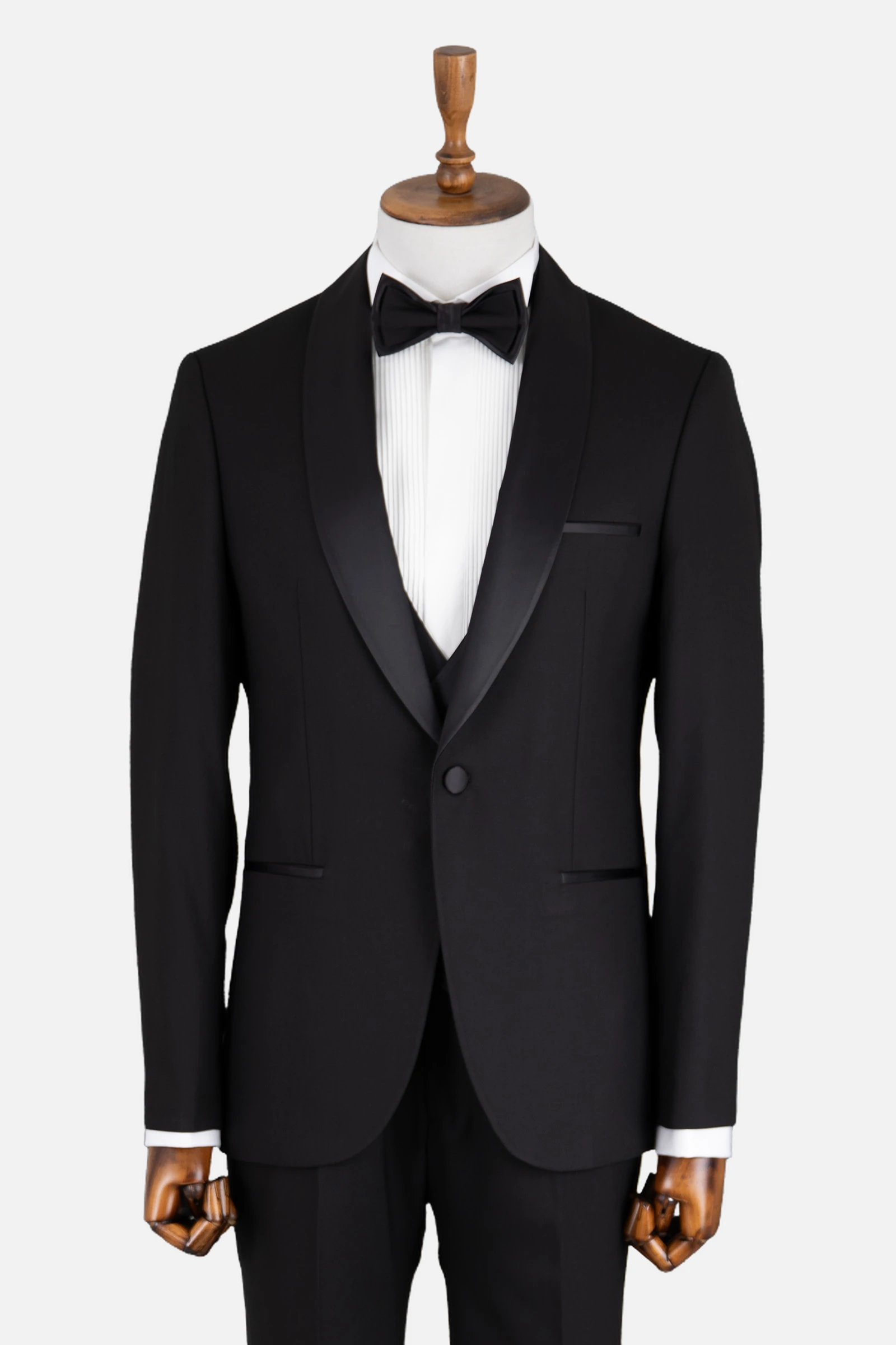 Şal Yaka Puntolu Smokin - Siyah