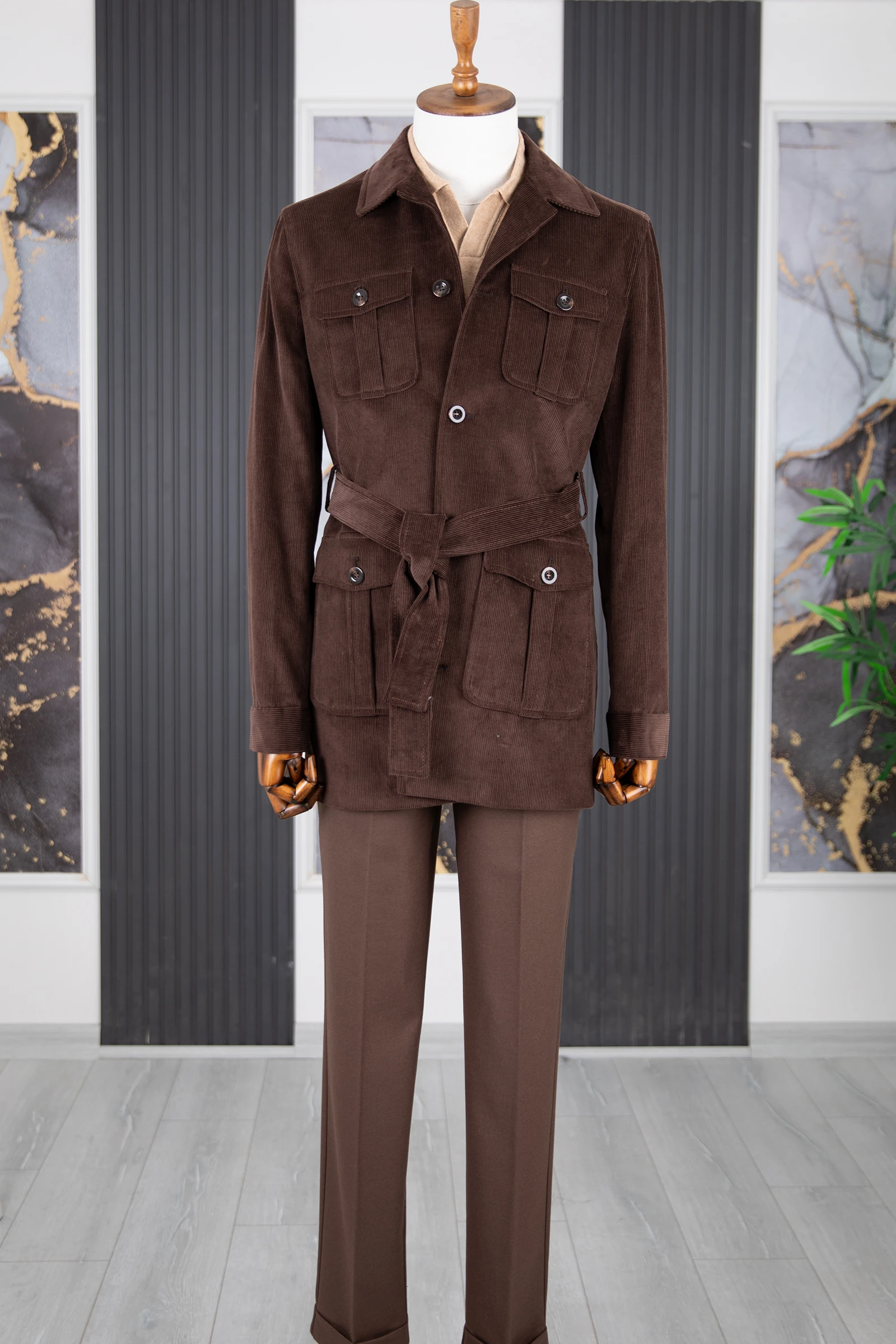 Kadife Kuşaklı Trençkot