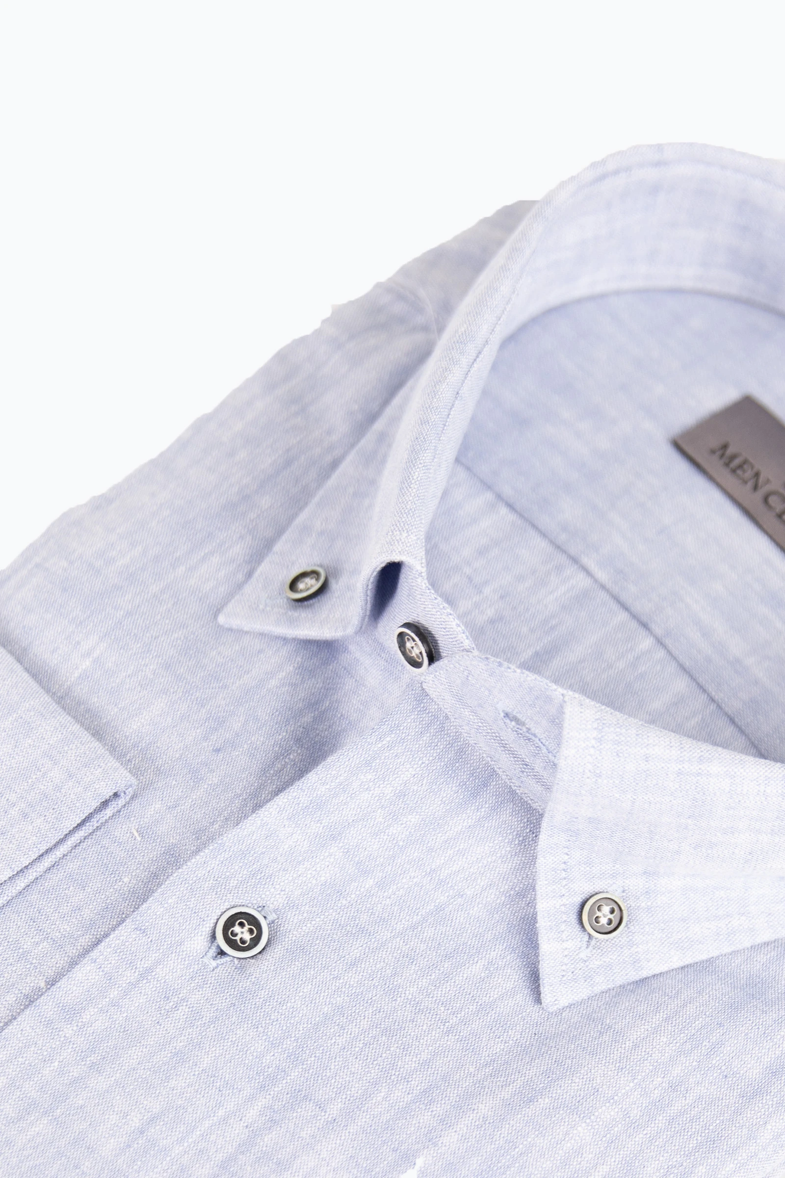 Erkek Keten Gömlek - Mavi