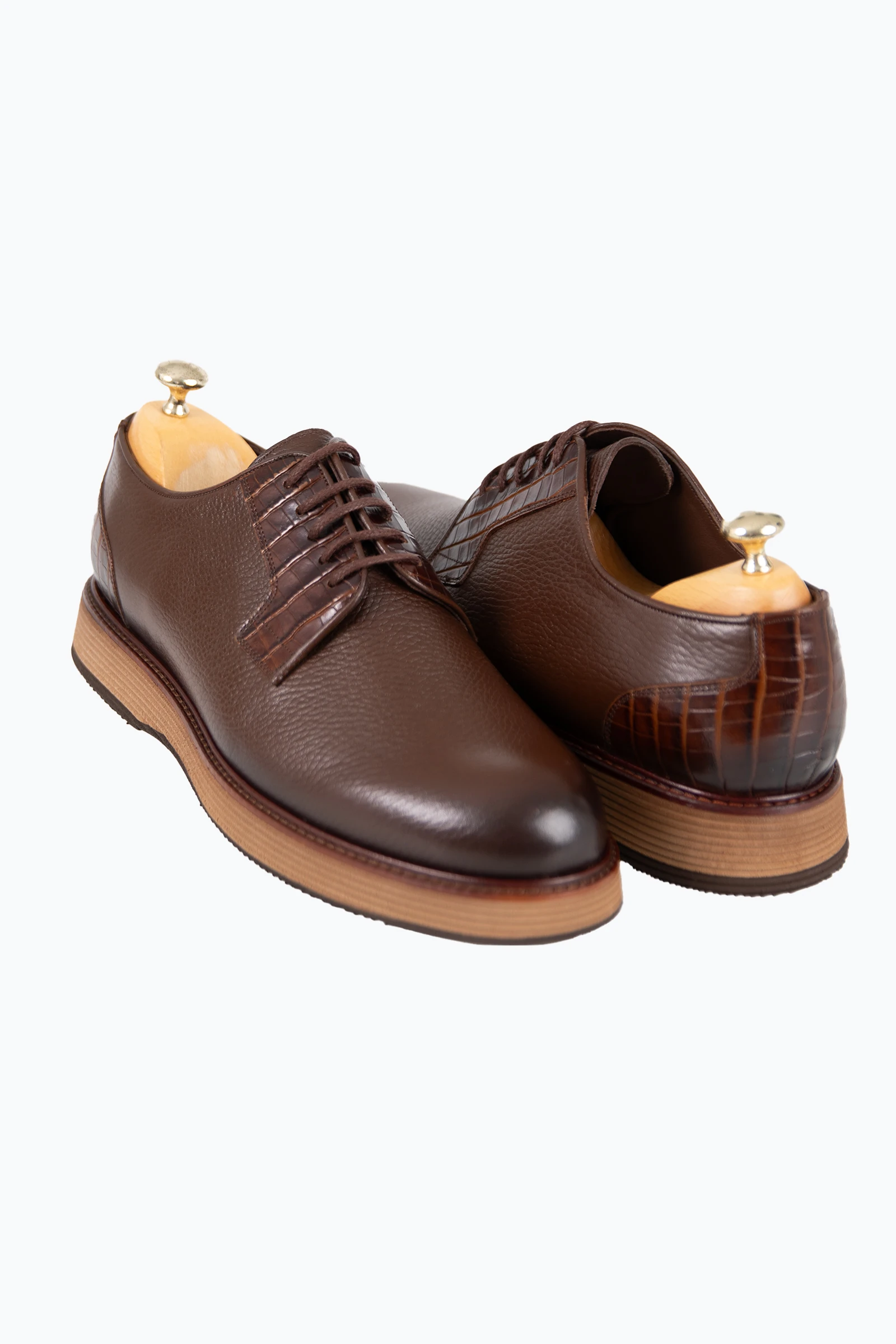 Erkek Bağcıklı Eva Taban Ayakkabı - Kahverengi