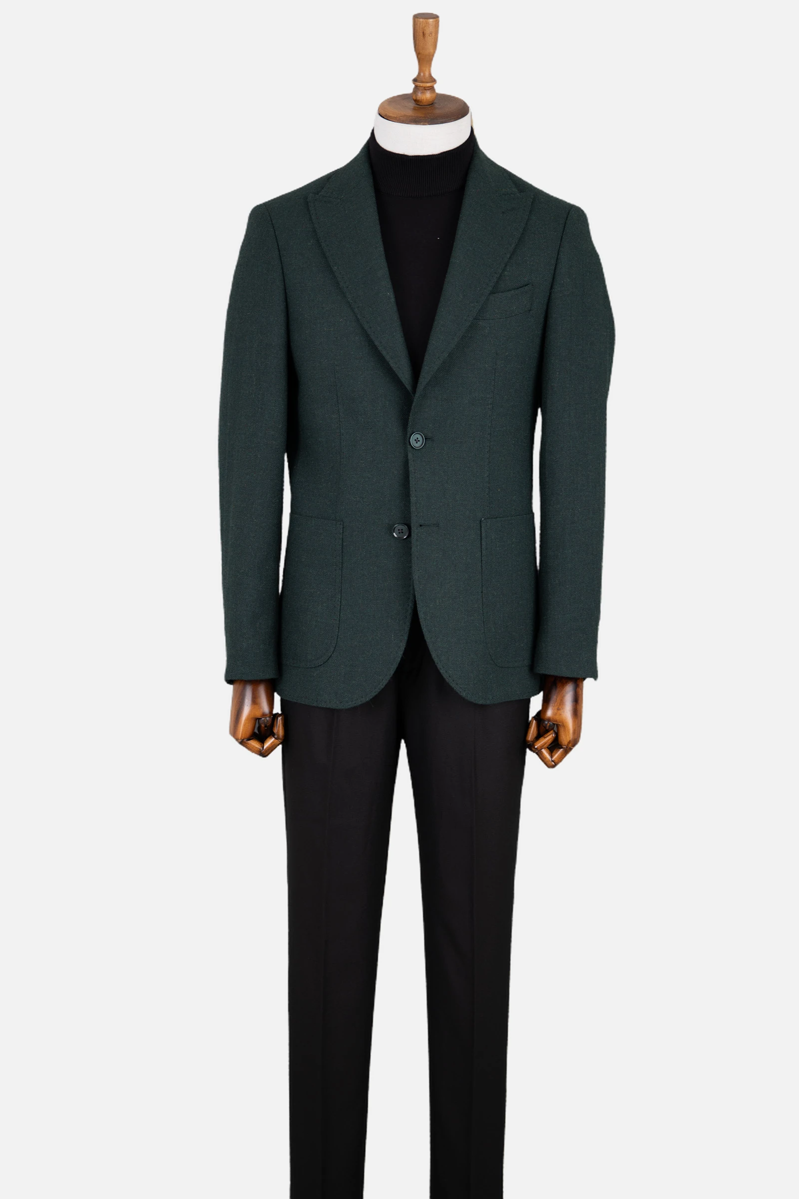 Casual Yün Ceket - Yeşil