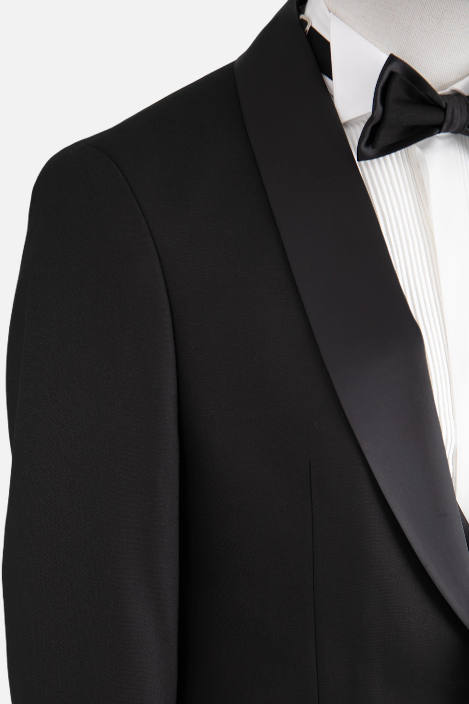 Modern Fit Şal Yaka Kruvaze Yelekli Smokin - Siyah