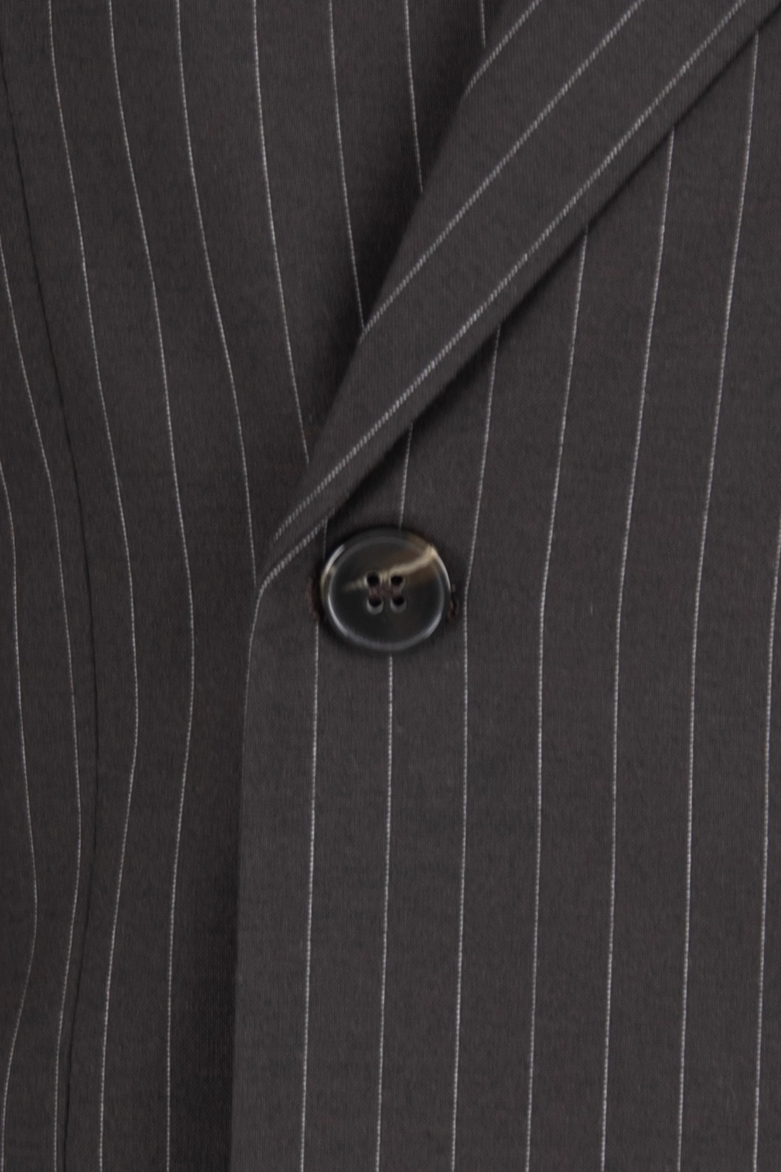 Kruvaze Çizgili Takım Elbise - Acı Kahve