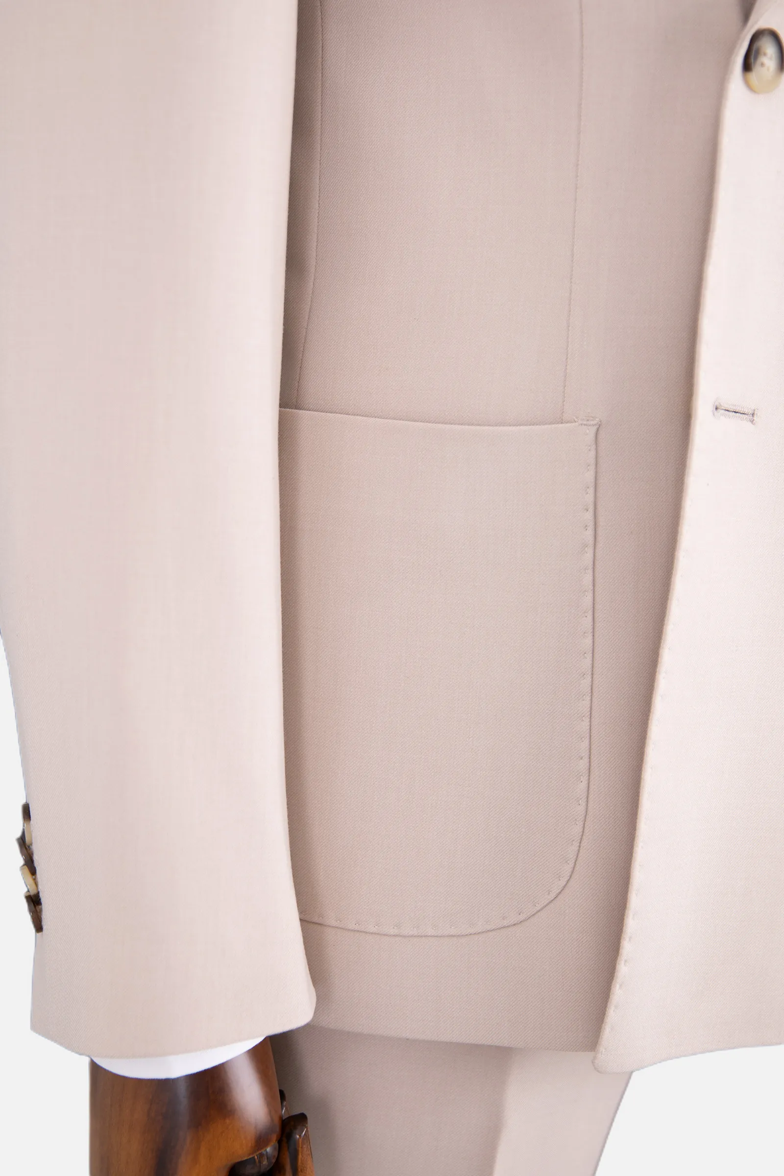 Erkek Kruvaze Takım Elbise - Bej