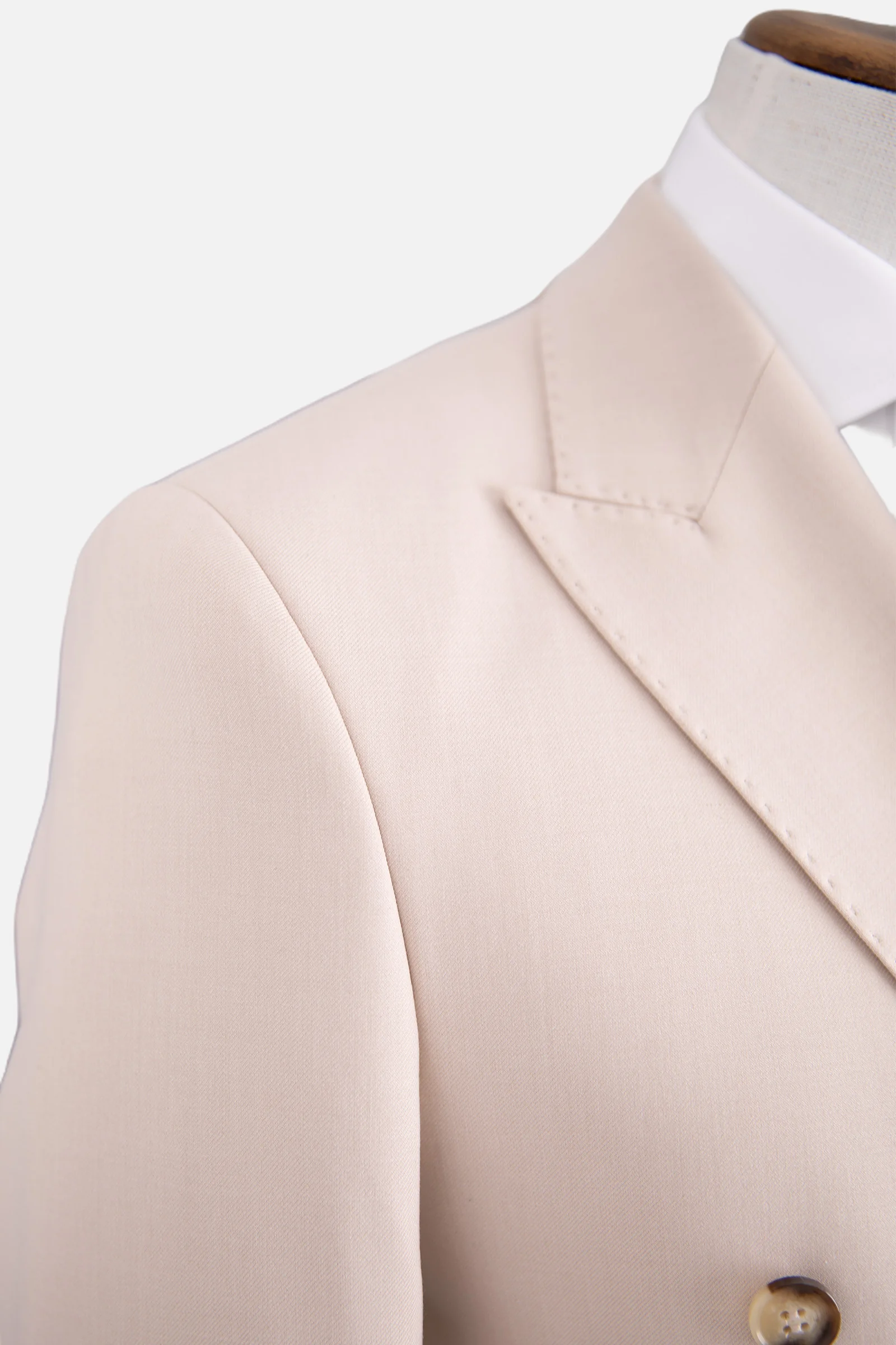 Erkek Kruvaze Takım Elbise - Bej