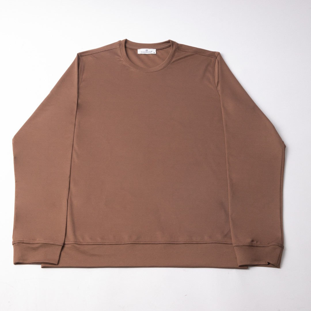 Bisiklet Yaka Sweatshirt - Kahverengi