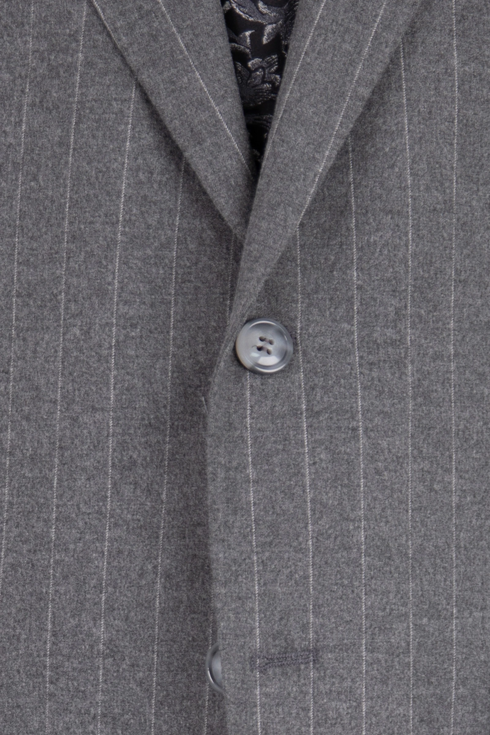 Yün Çizgili Takım Elbise - Gri