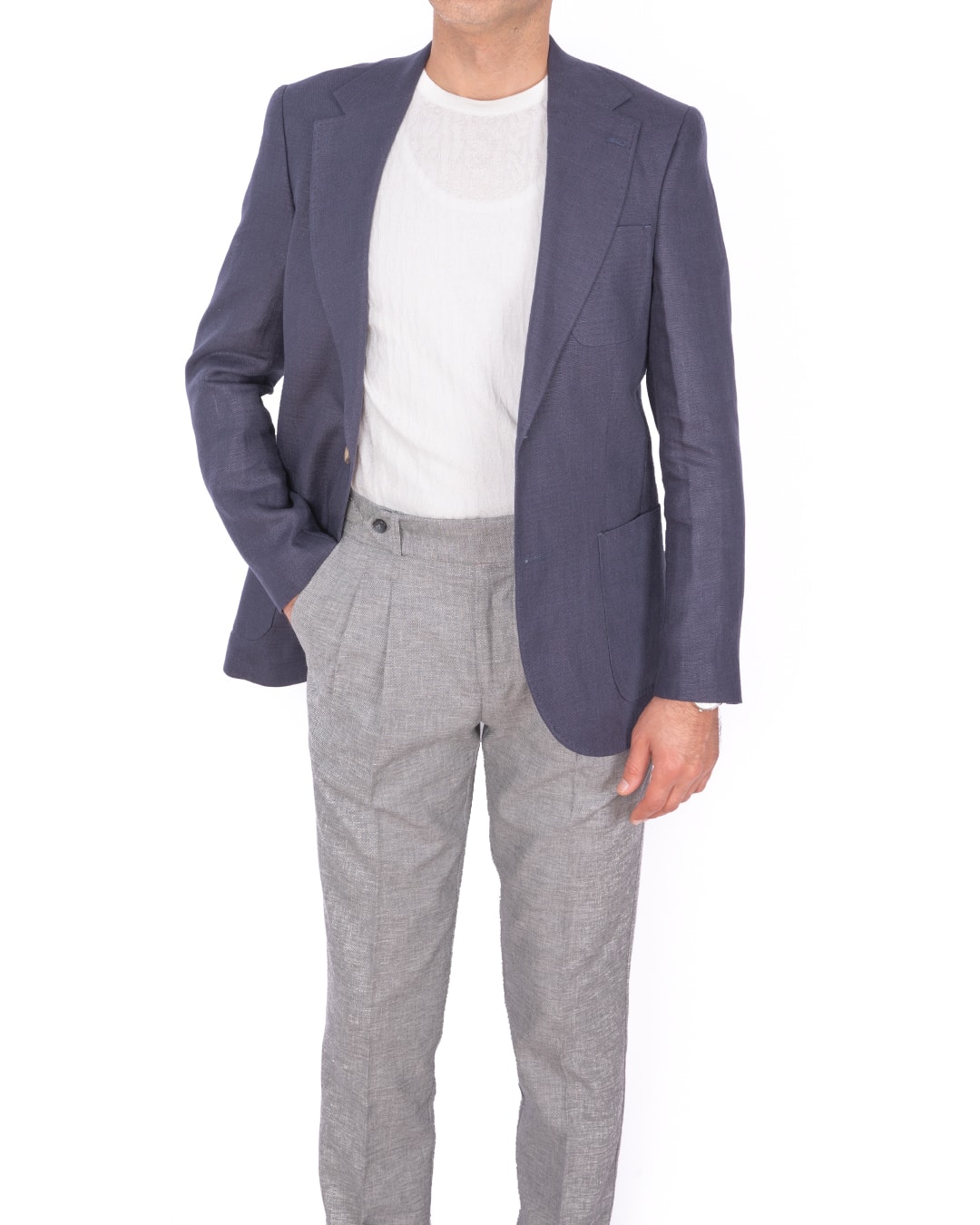 Slim Fit Keten Ceket