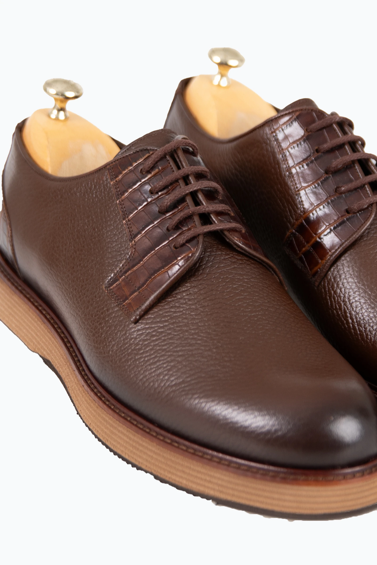 Erkek Bağcıklı Eva Taban Ayakkabı - Kahverengi