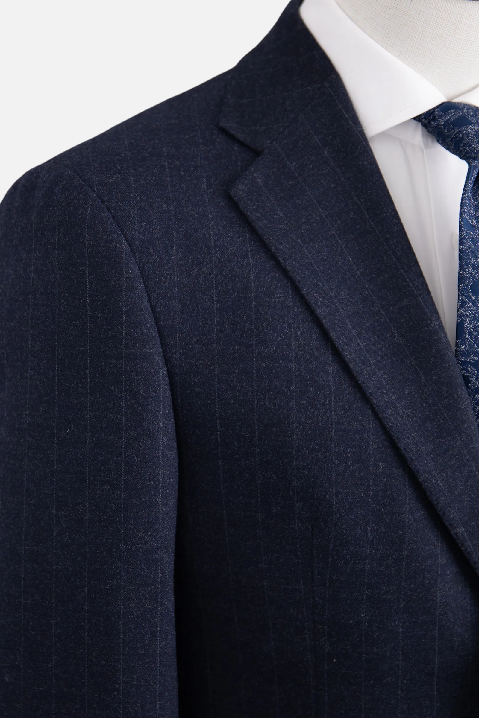 Yün Çizgili Takım Elbise - Lacivert