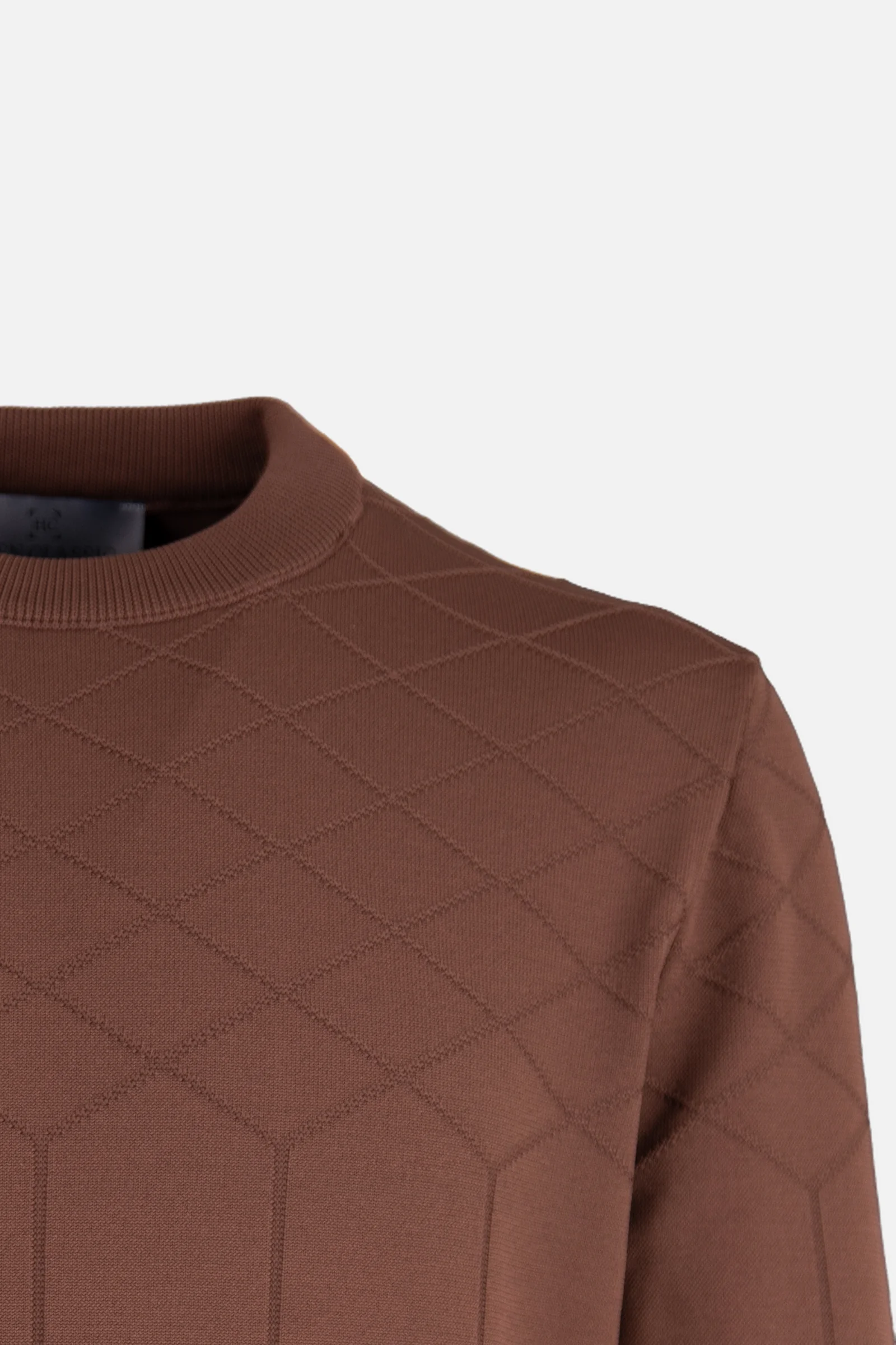 Bisiklet Yaka Triko I Kazak - Kahverengi