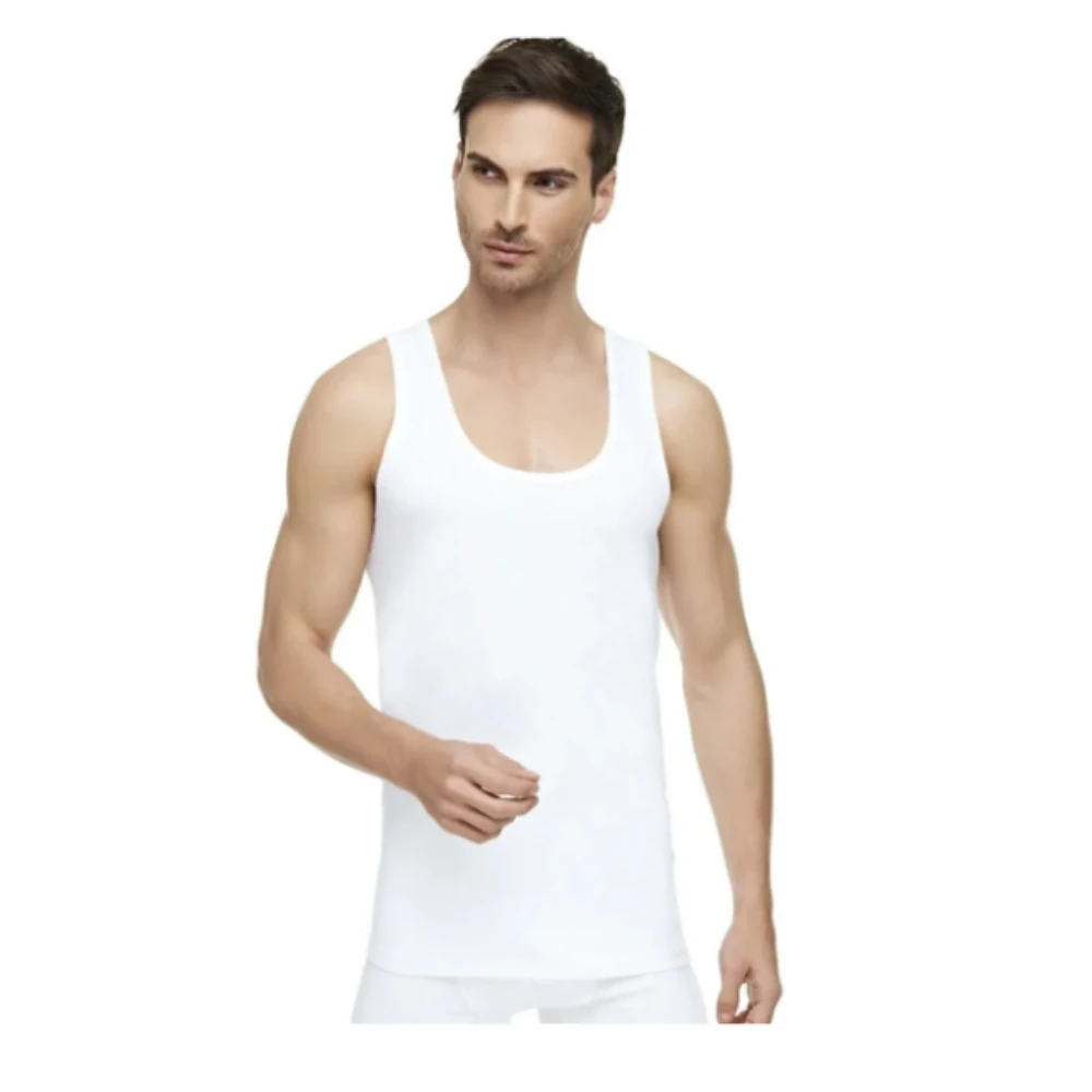 Tutku Elit 1001 Erkek Penye Askılı Atlet 3' Lü Beyaz